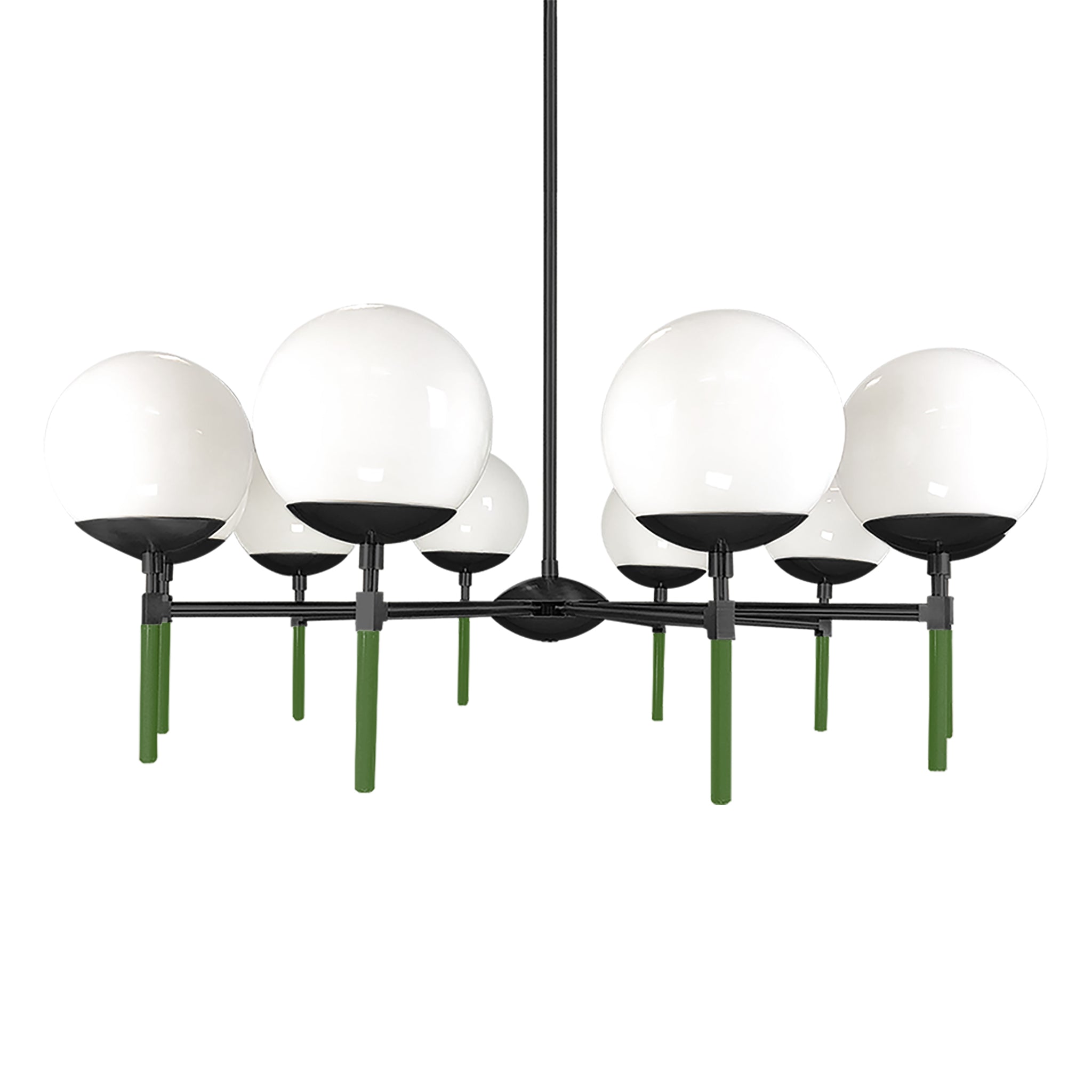 Black and python green color Lolli chandelier 36" Dutton Brown lighting