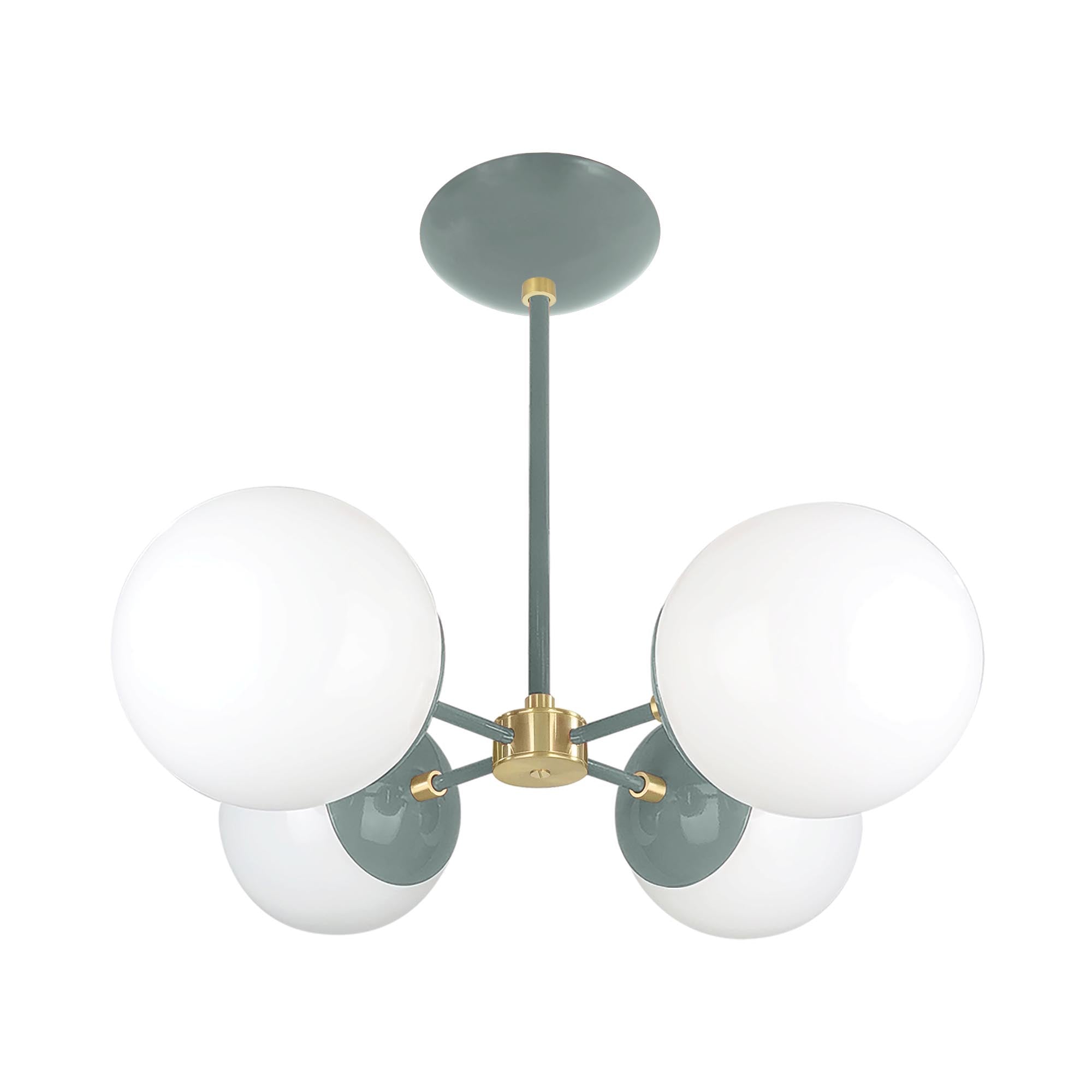 Brass and lagoon color Orbi chandelier Dutton Brown lighting