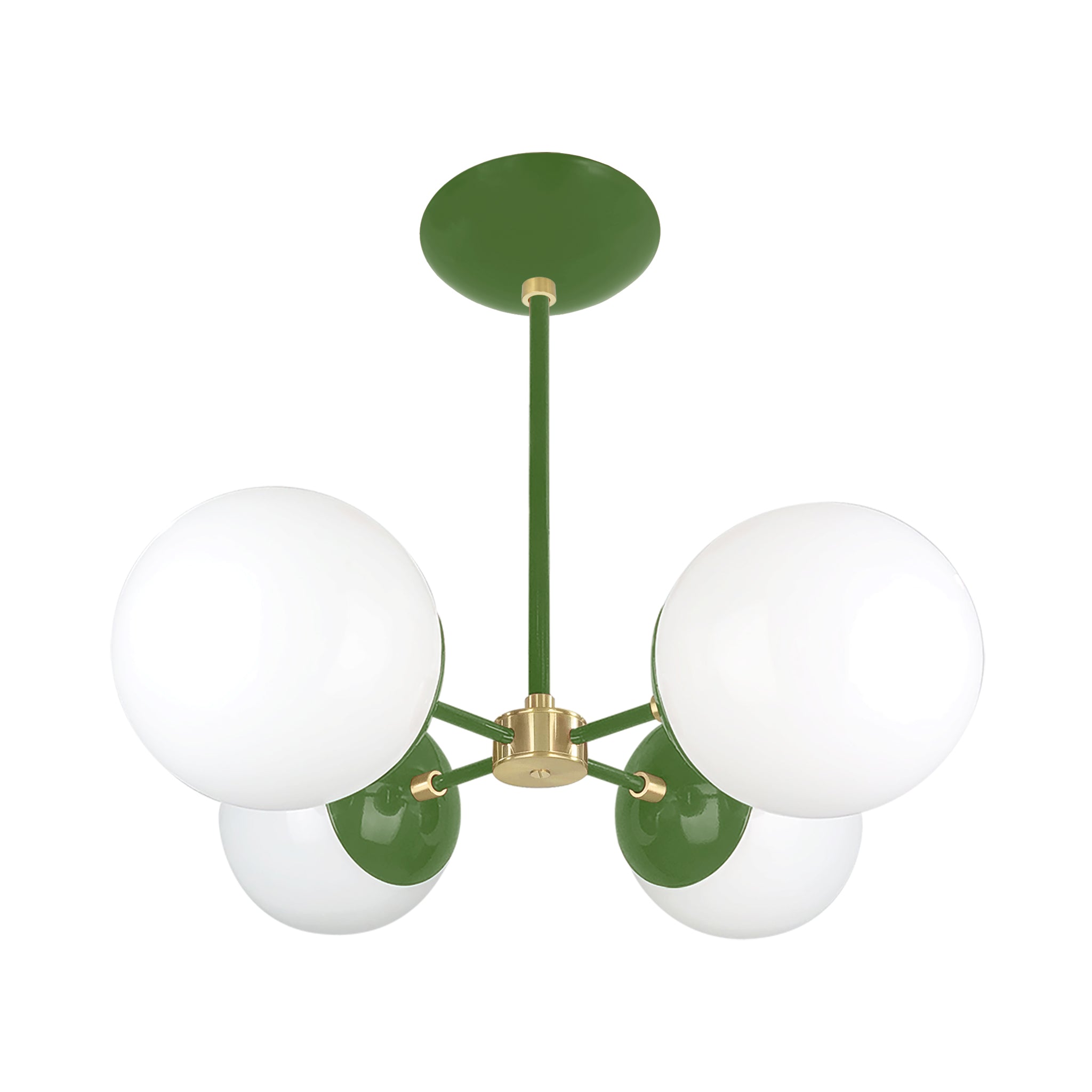 Brass and python green color Orbi chandelier Dutton Brown lighting