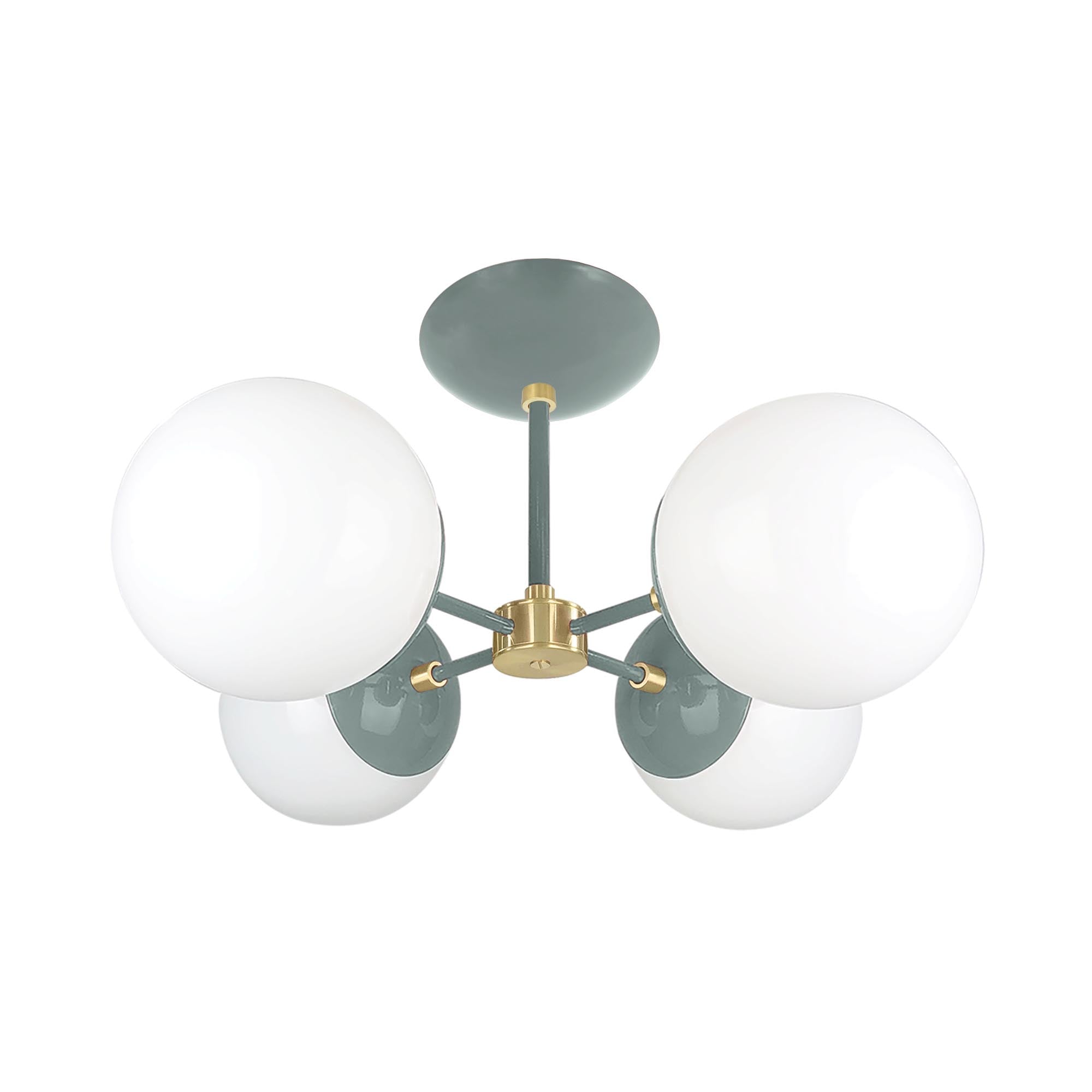 Brass and lagoon color Orbi flush mount Dutton Brown lighting