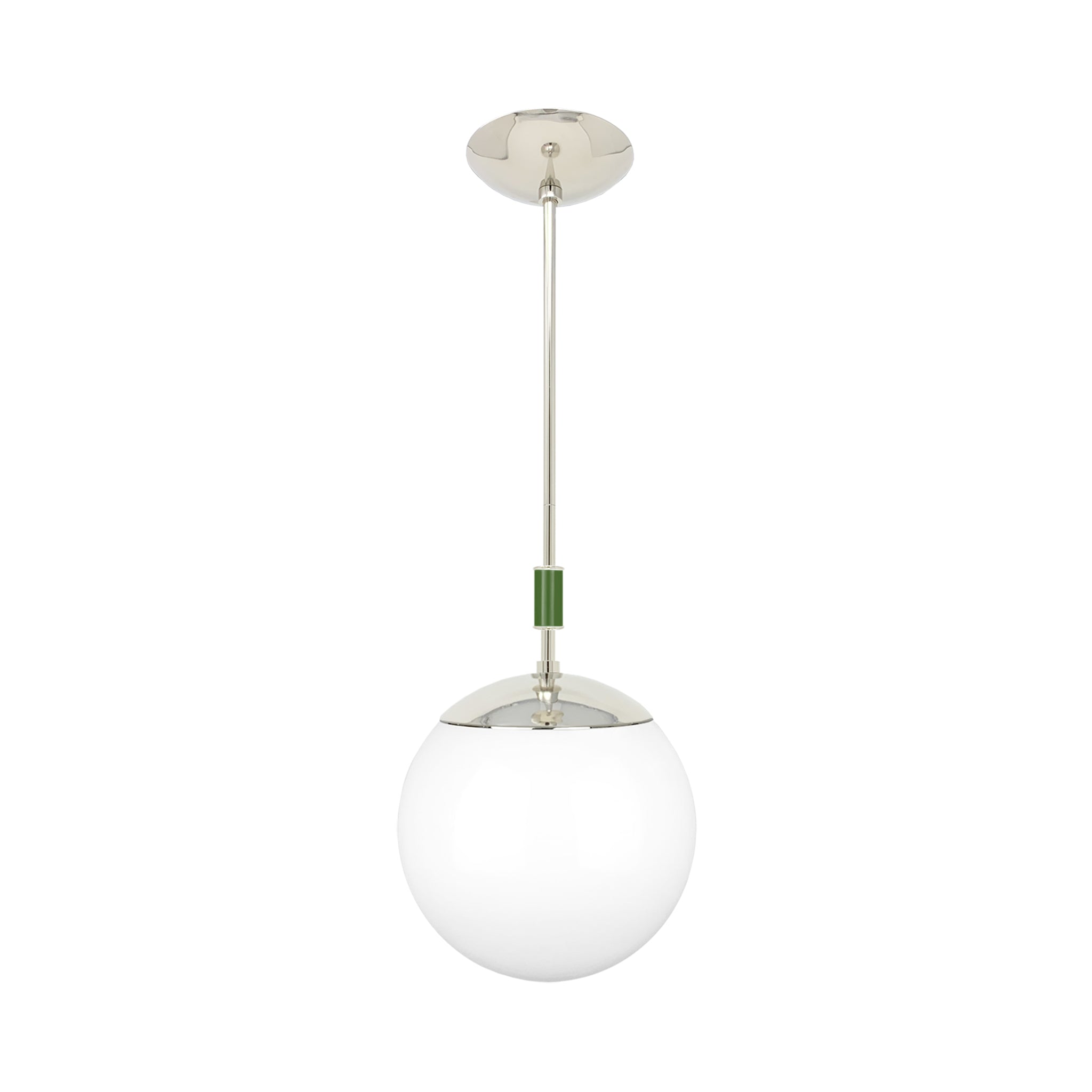 Nickel and python green color Pop pendant 10" Dutton Brown lighting