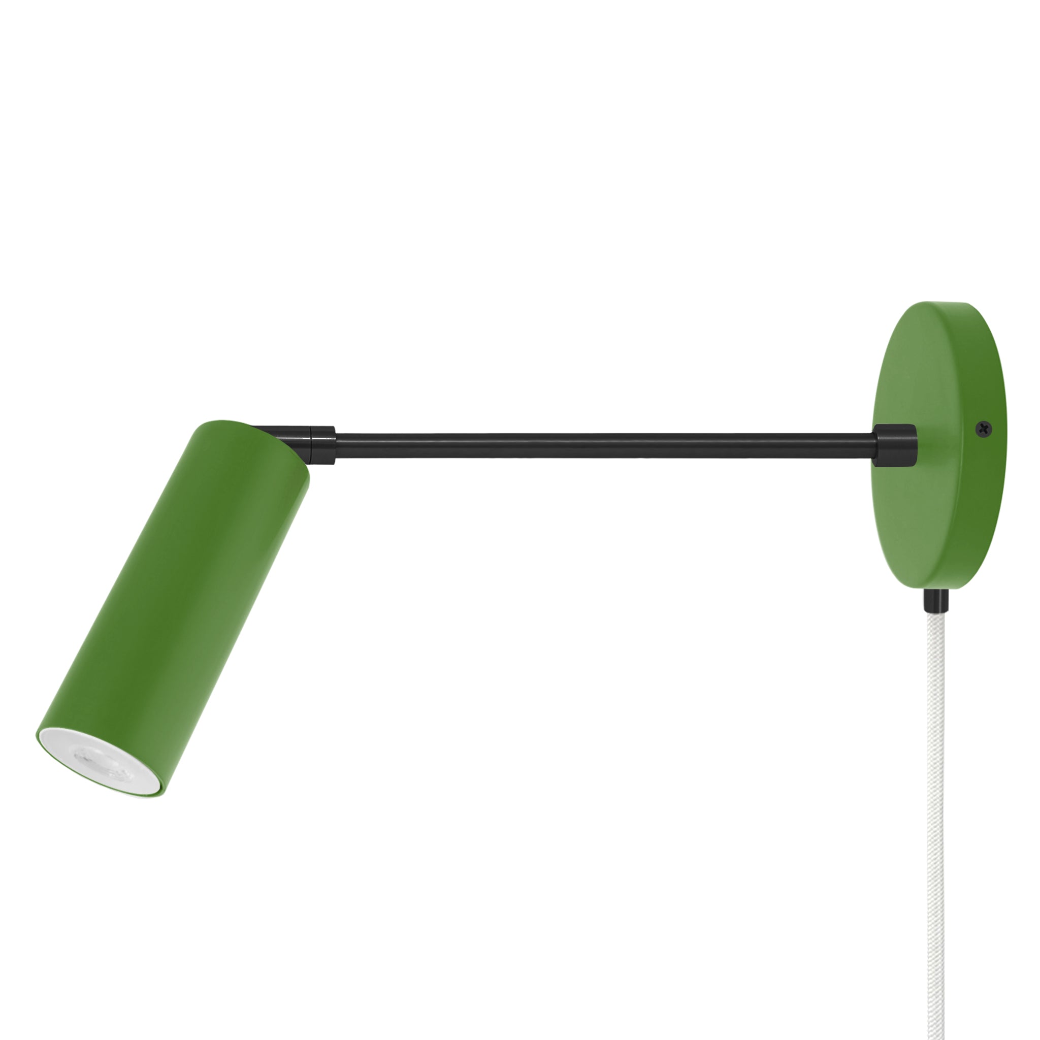 Black and python green color Reader plug-in sconce 10" arm Dutton Brown lighting