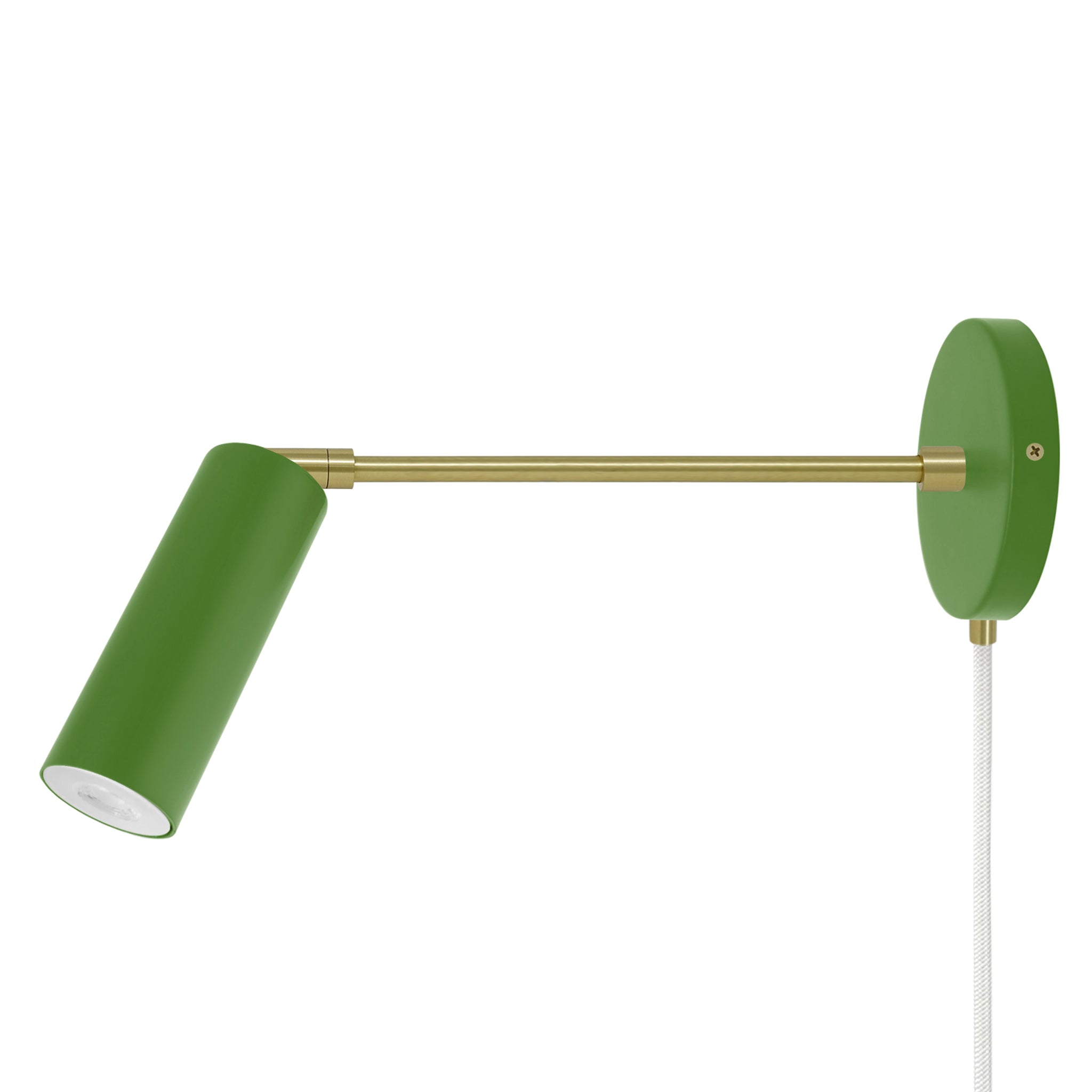 Brass and python green color Reader plug-in sconce 10" arm Dutton Brown lighting