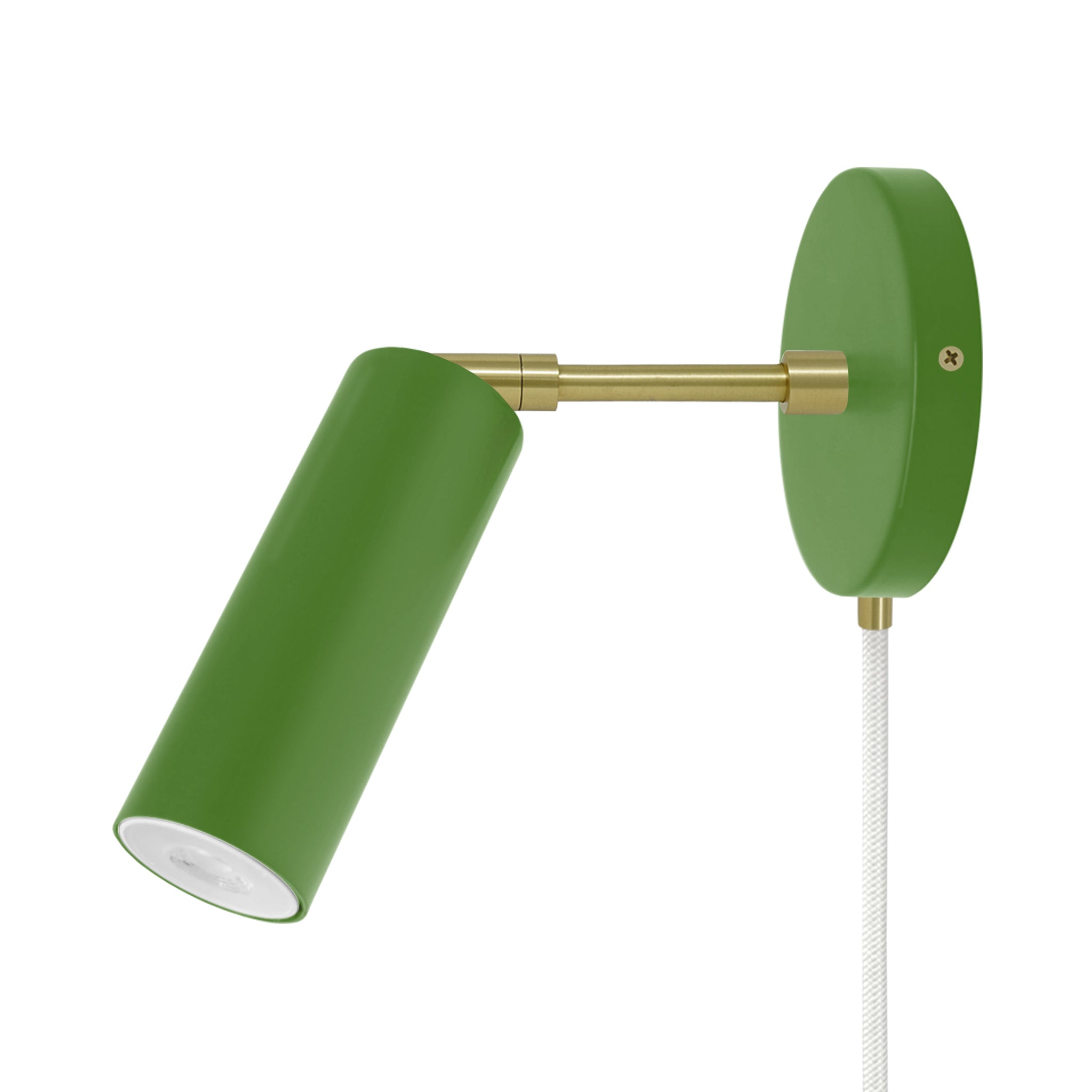 Brass and python green color Reader plug-in sconce 3" arm Dutton Brown lighting