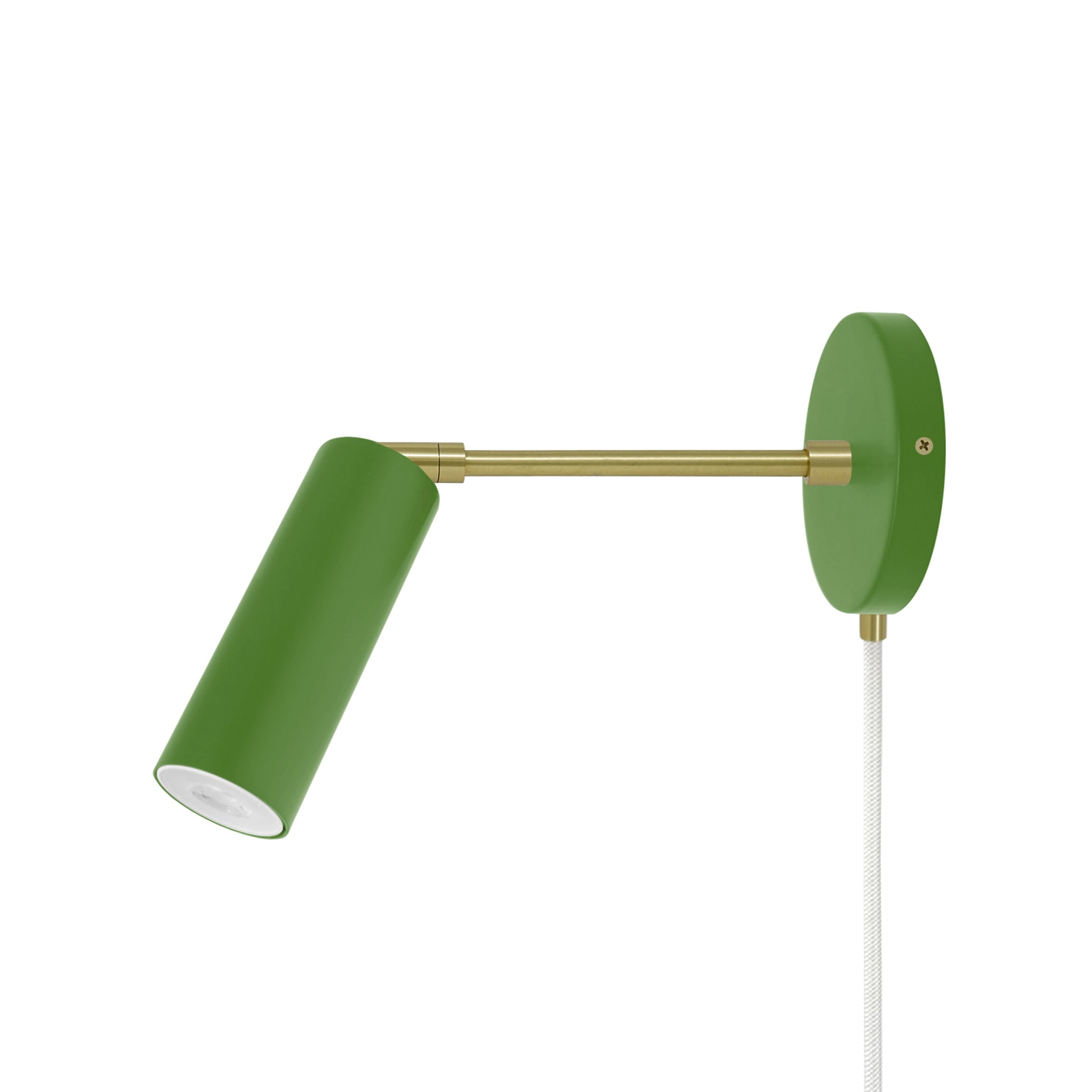 Brass and python green color Reader plug-in sconce 6" arm Dutton Brown lighting