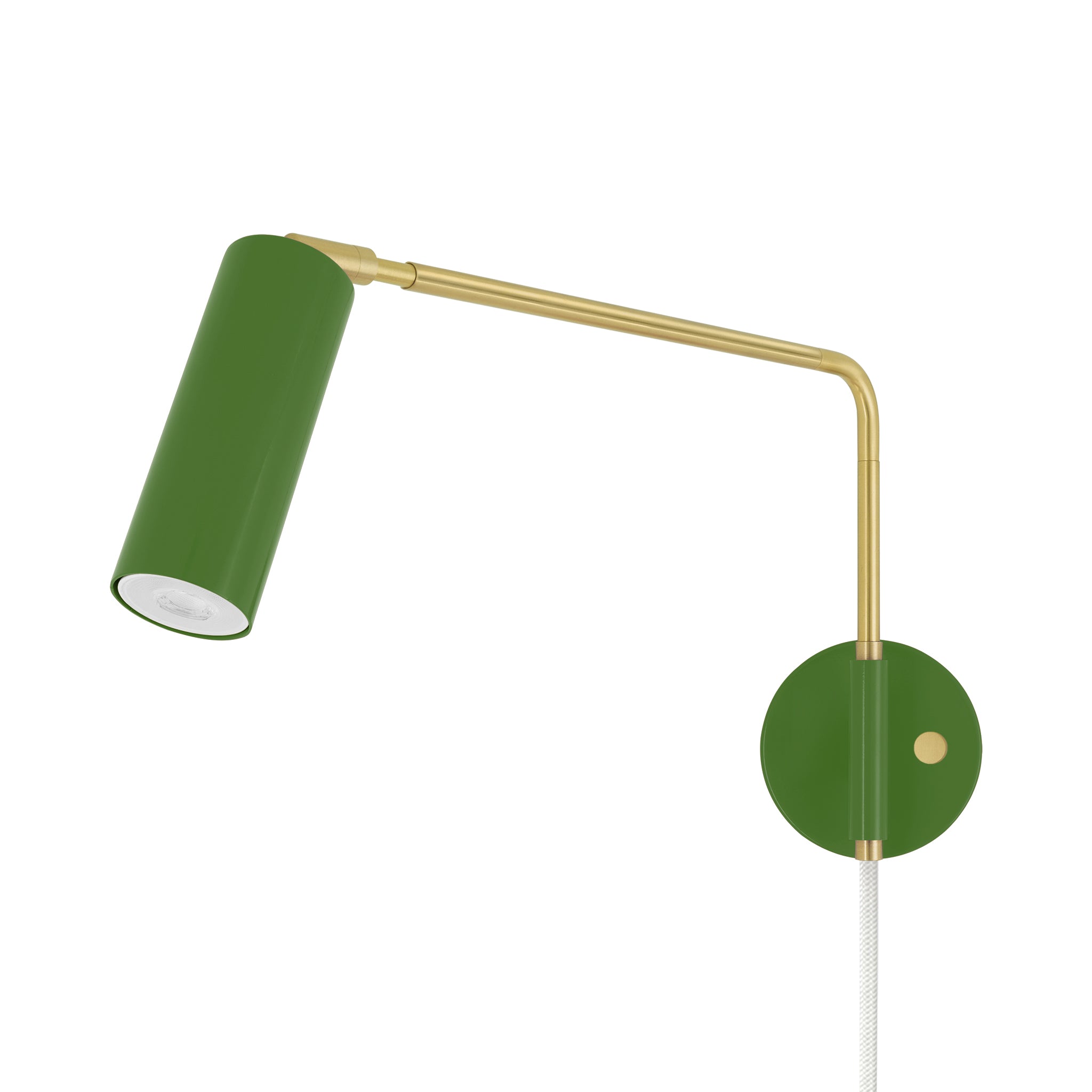 Brass and python green color Reader Swing Arm plug-in sconce Dutton Brown lighting