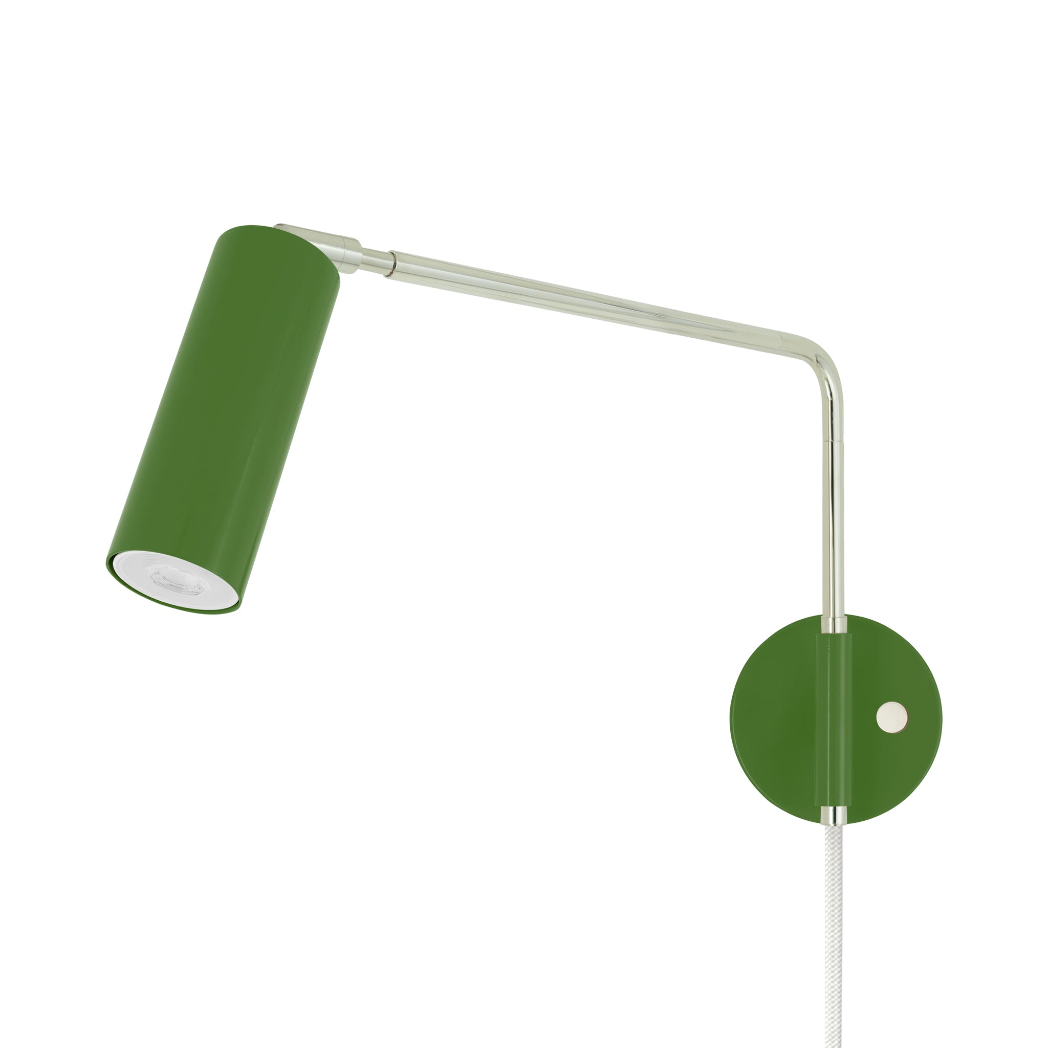 Nickel and lagoon color Reader Swing Arm plug-in sconce Dutton Brown lighting