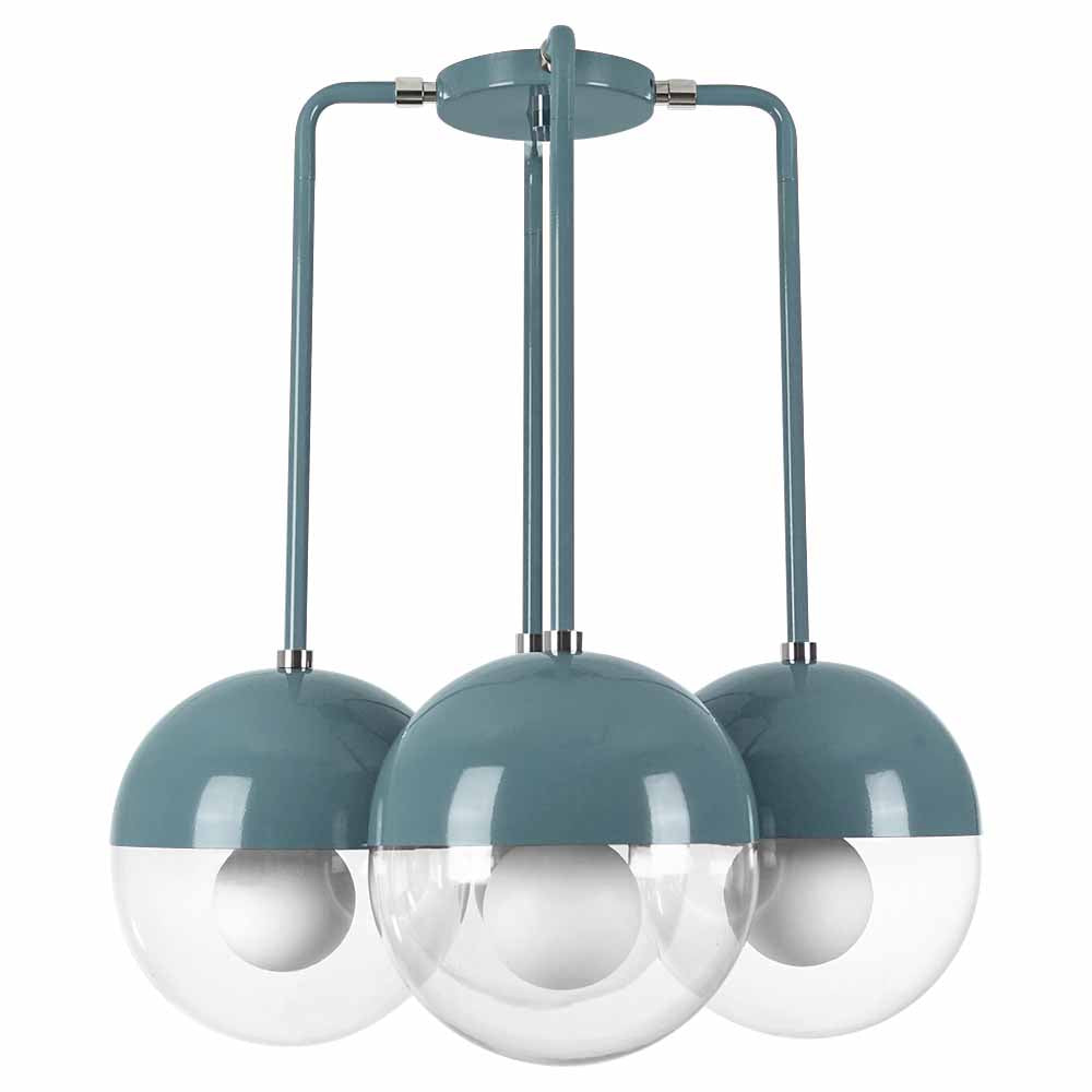 Nickel and python green color Tetra chandelier Dutton Brown lighting
