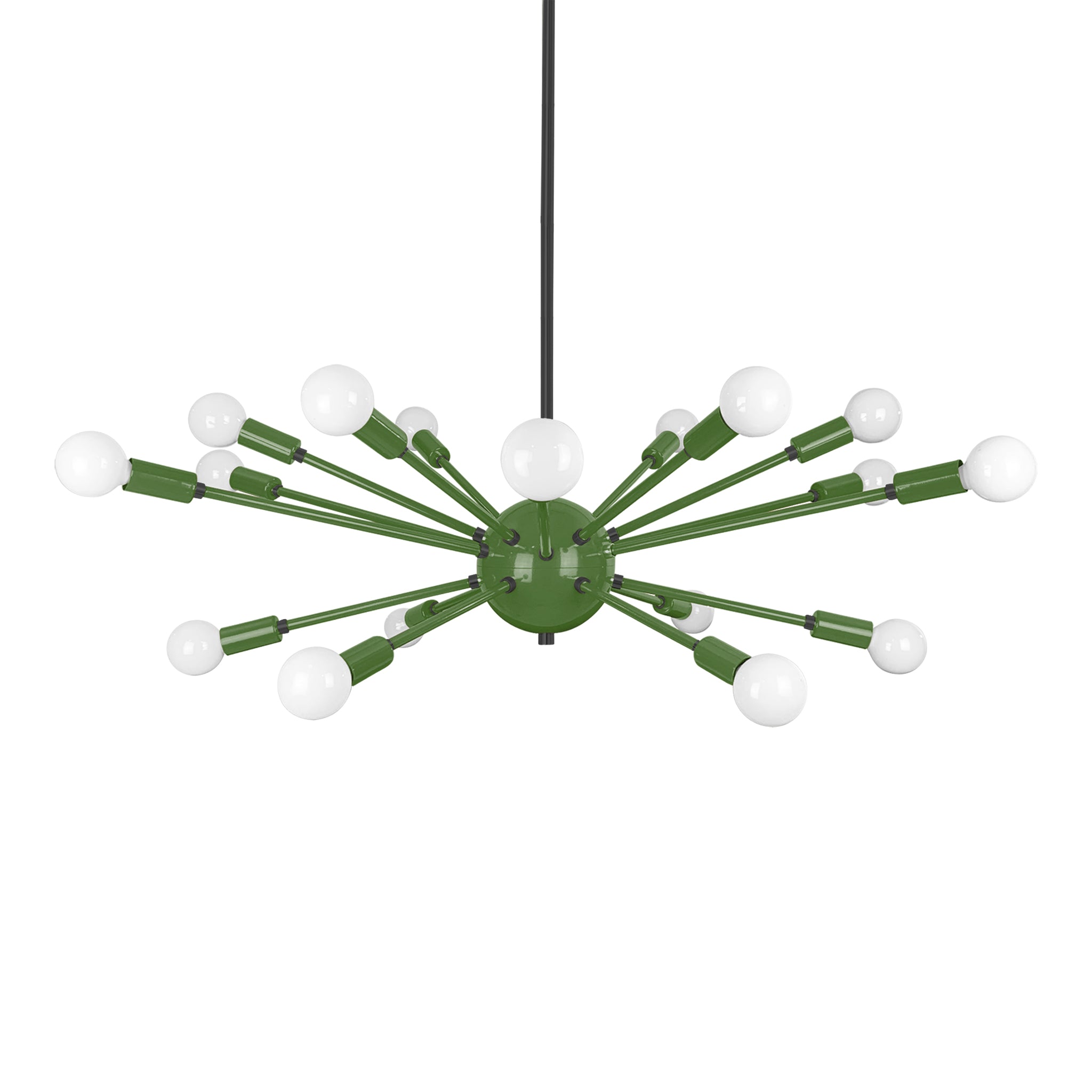 Black and python green color Elliptical Sputnik chandelier 32" Dutton Brown lighting