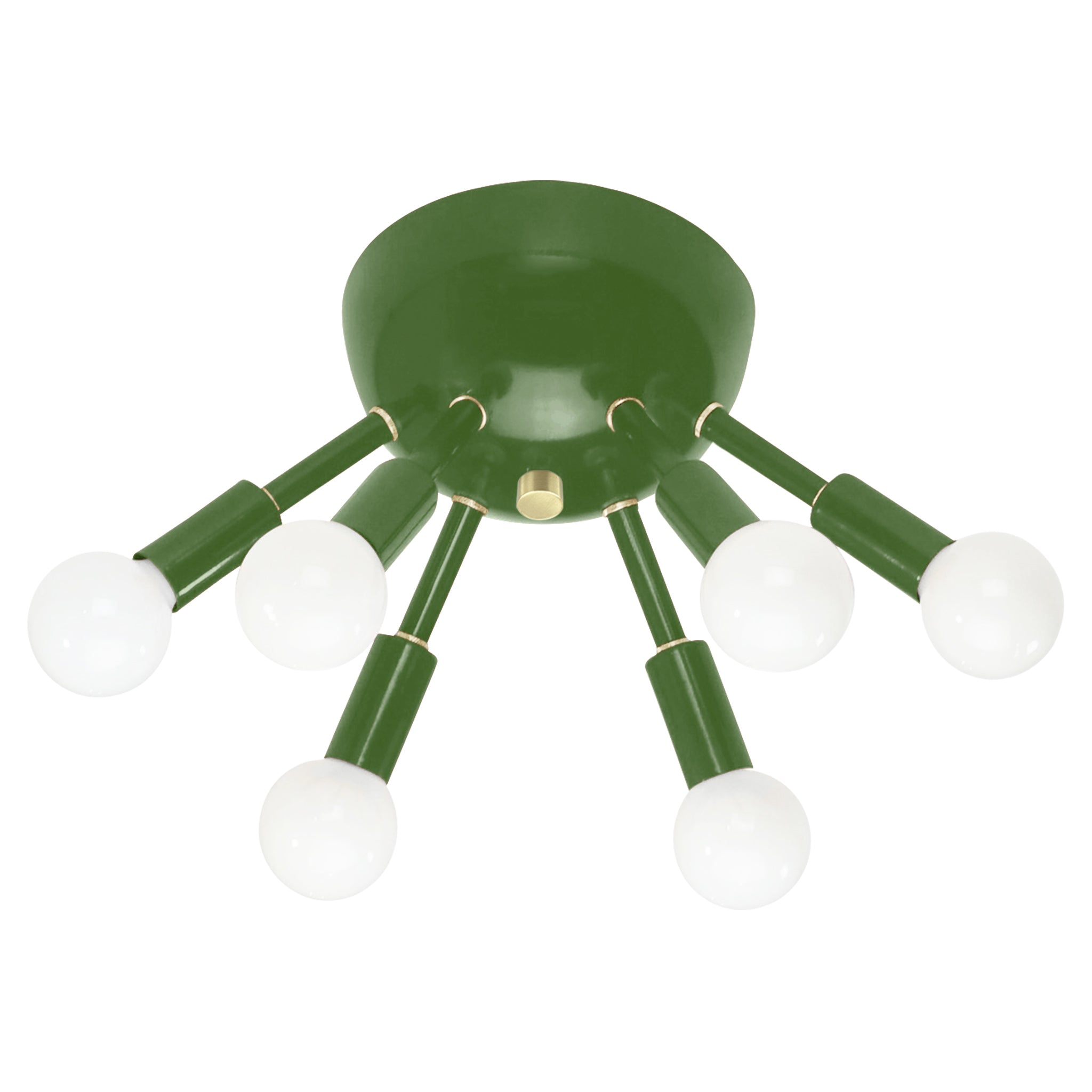 Brass and python green color Sputnik flush mount Dutton Brown lighting