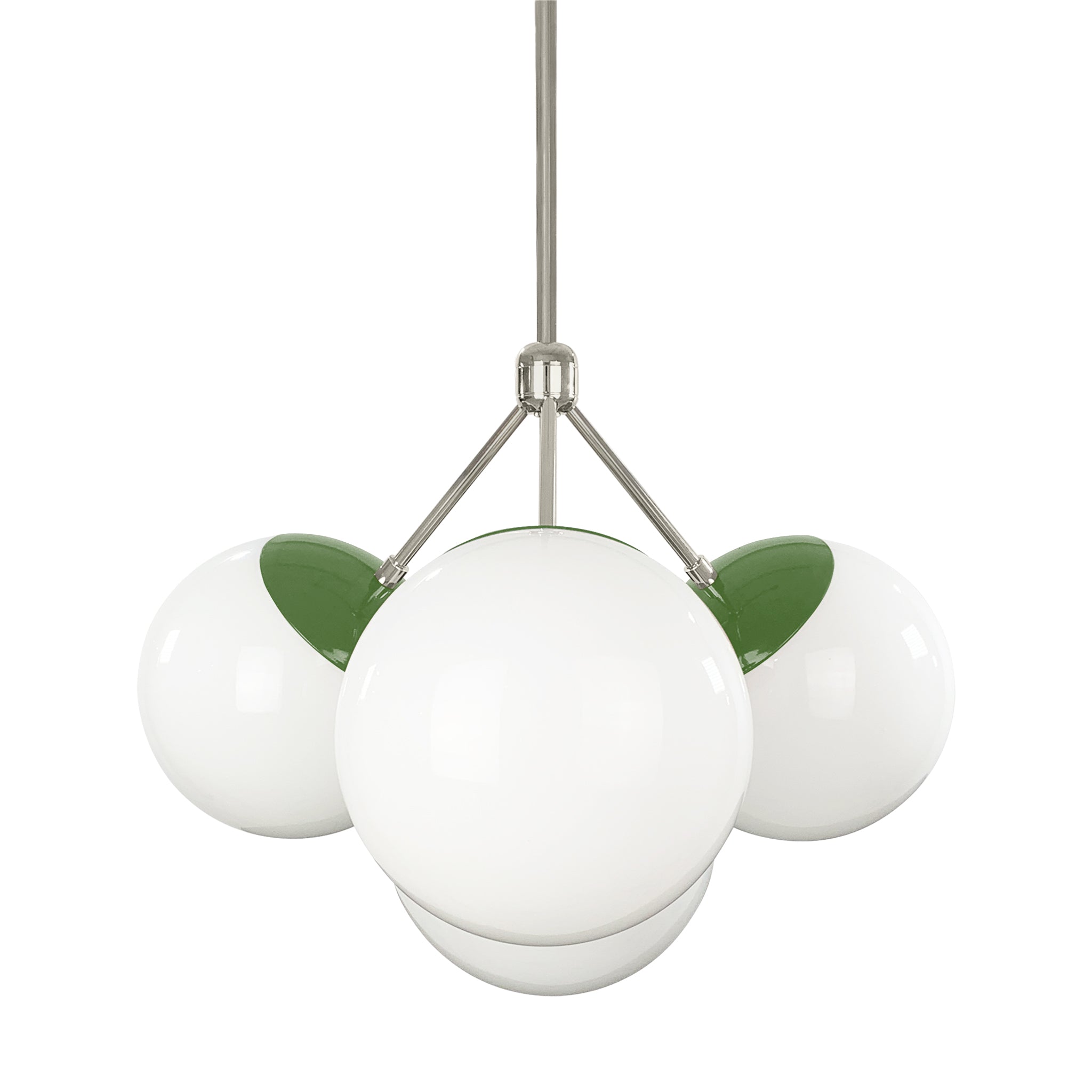 Nickel and python green color Tetra chandelier Dutton Brown lighting