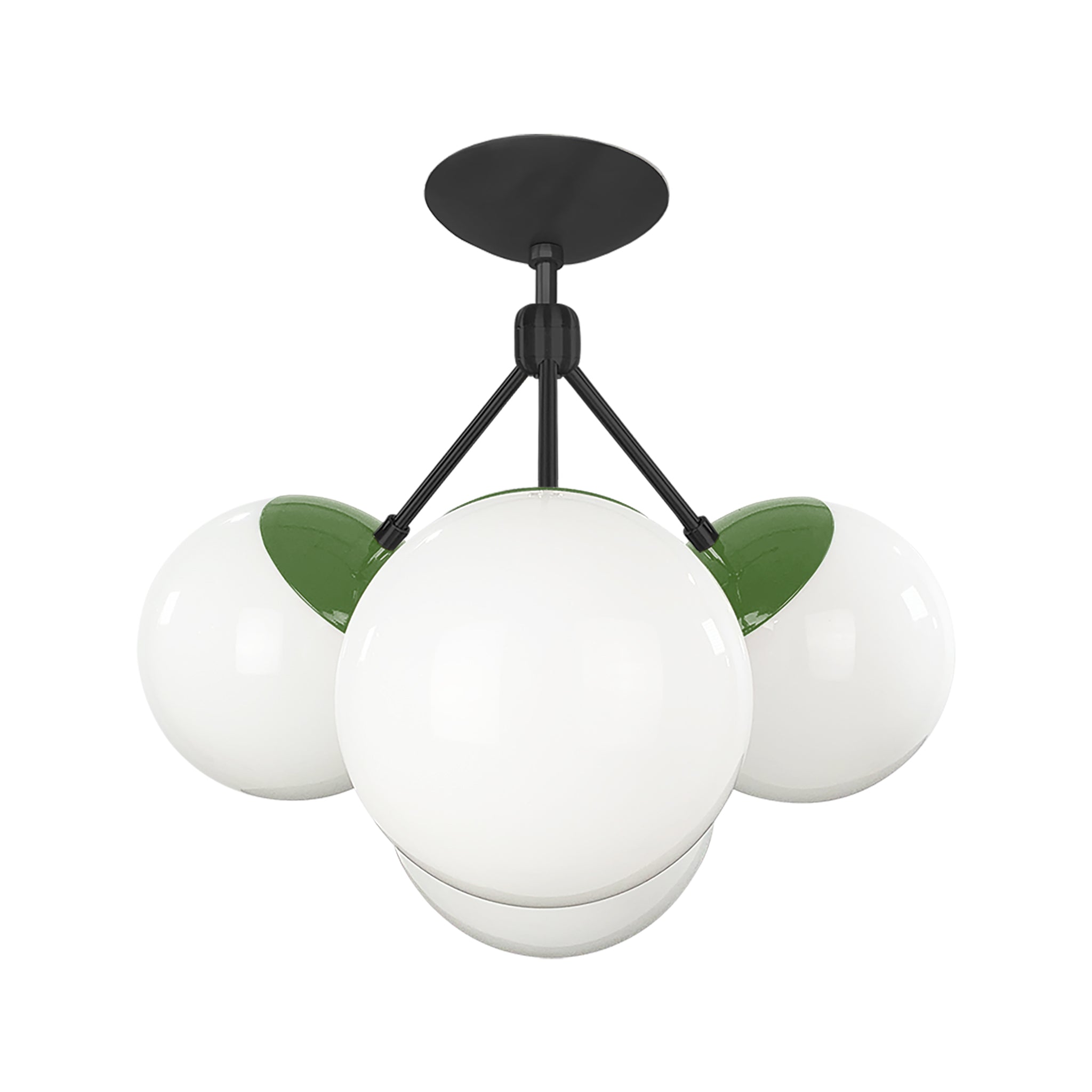 Black and python green color Tetra flush mount Dutton Brown lighting