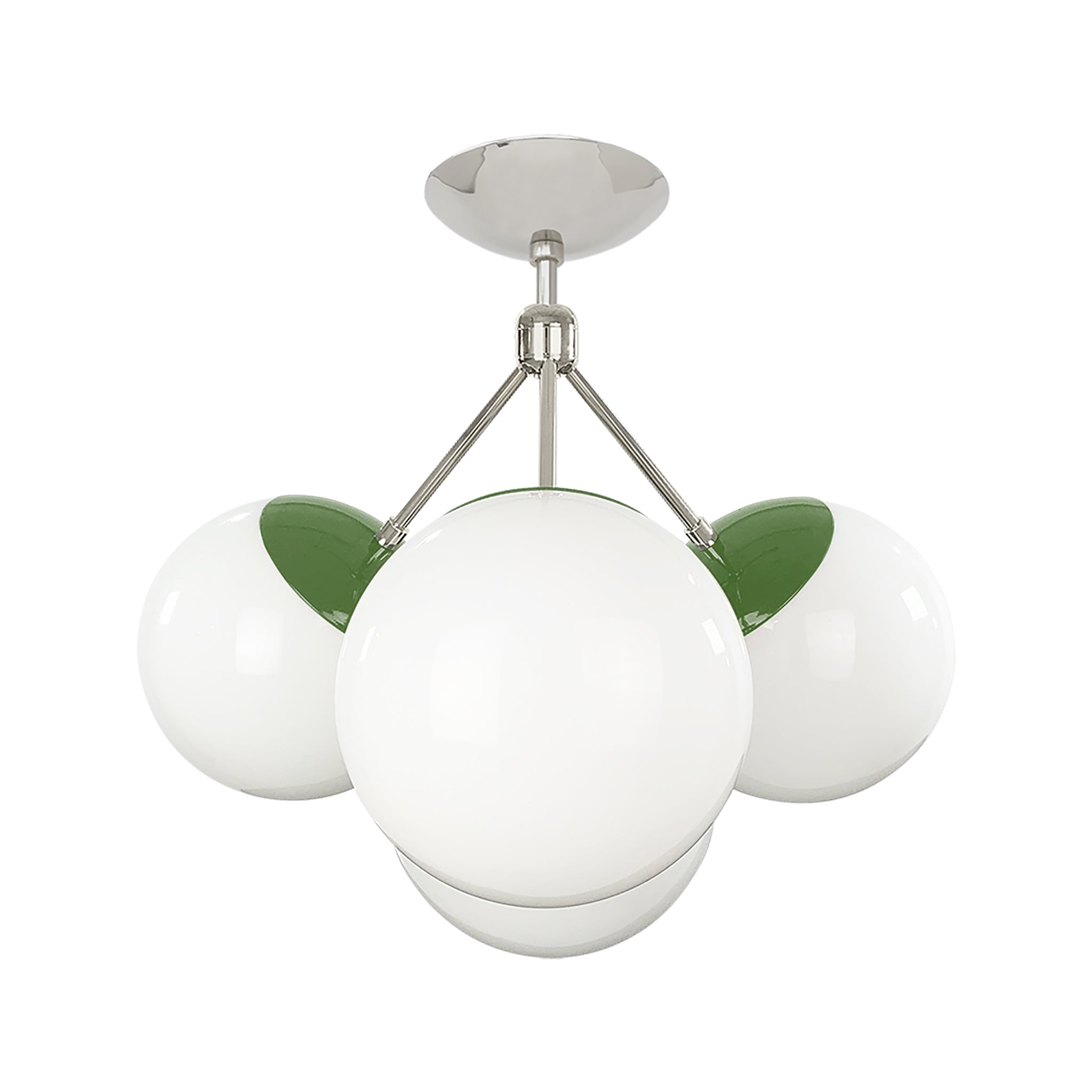Nickel and lagoon color Tetra flush mount Dutton Brown lighting