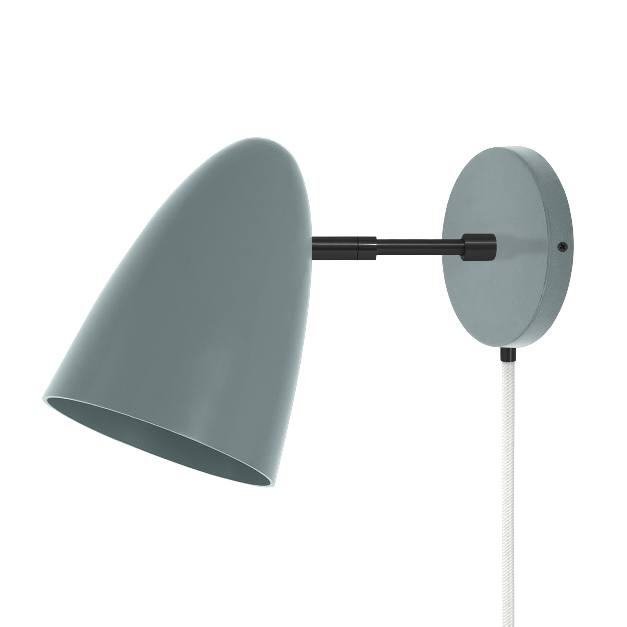 Black and lagoon color Boom plug-in sconce 3" arm Dutton Brown lighting