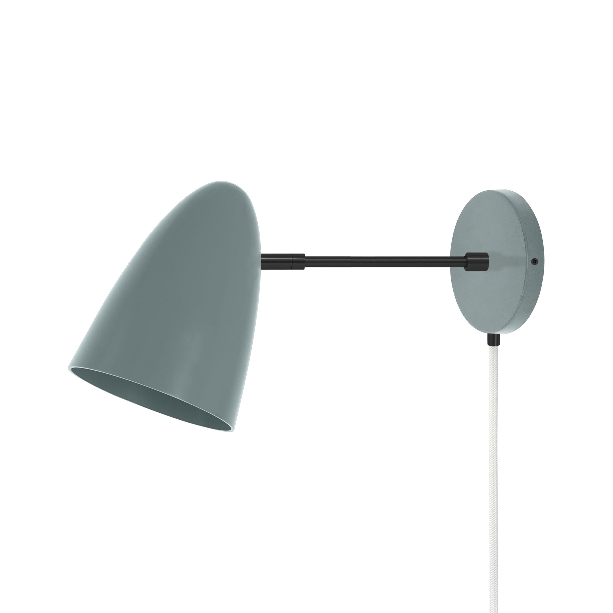 Black and lagoon color Boom plug-in sconce 6" arm Dutton Brown lighting