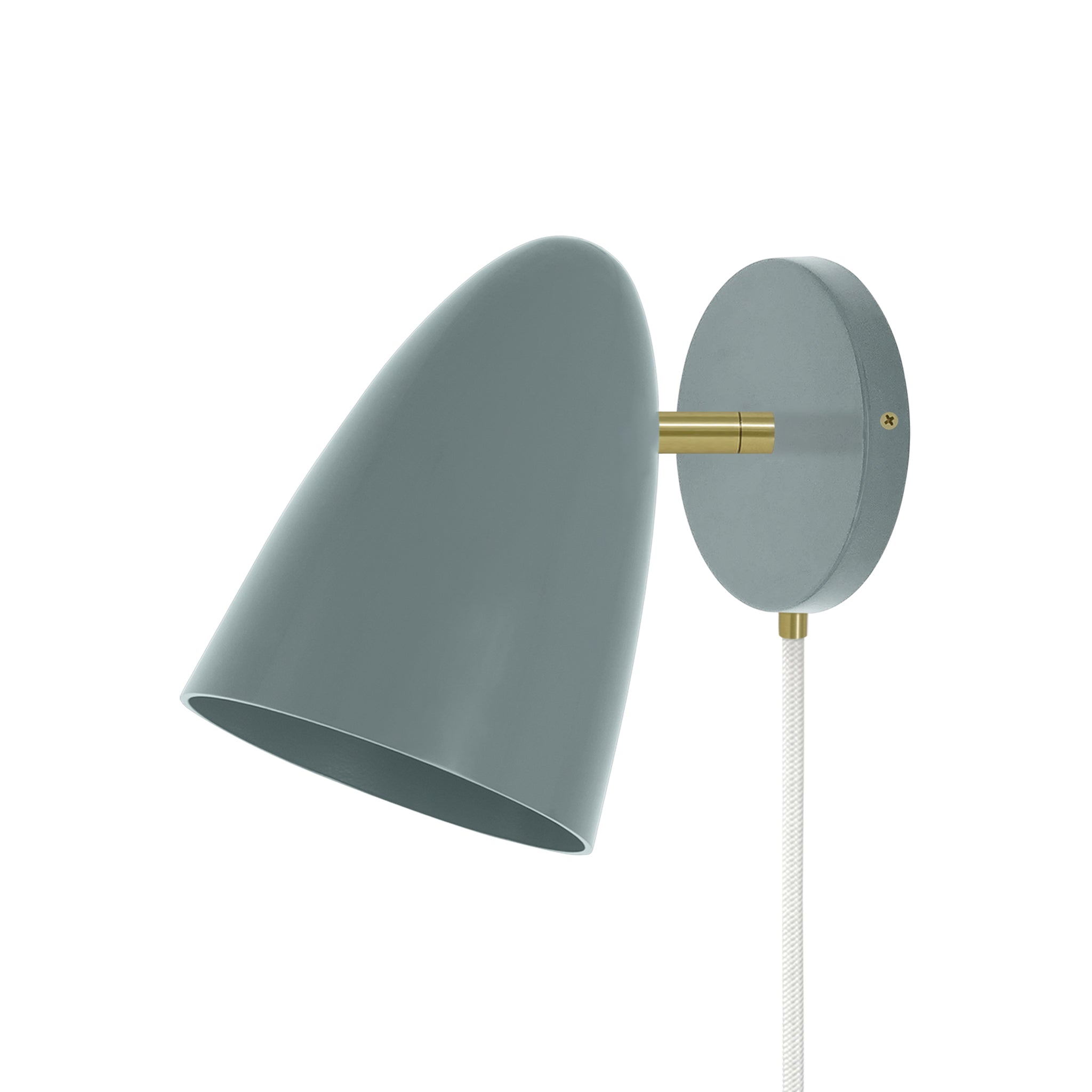 Brass and lagoon color Boom plug-in sconce no arm Dutton Brown lighting