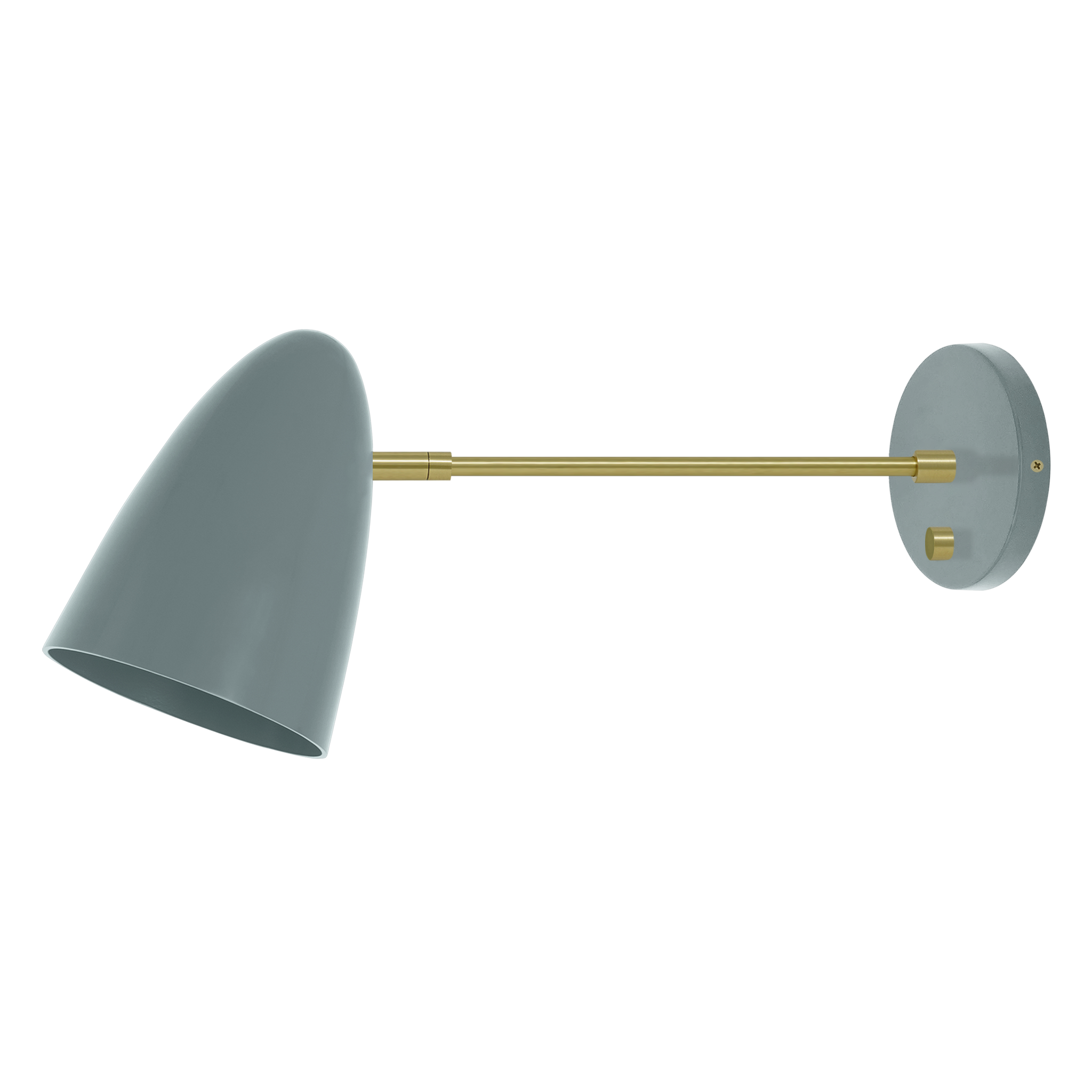 Brass and lagoon color Boom sconce 10" arm Dutton Brown lighting