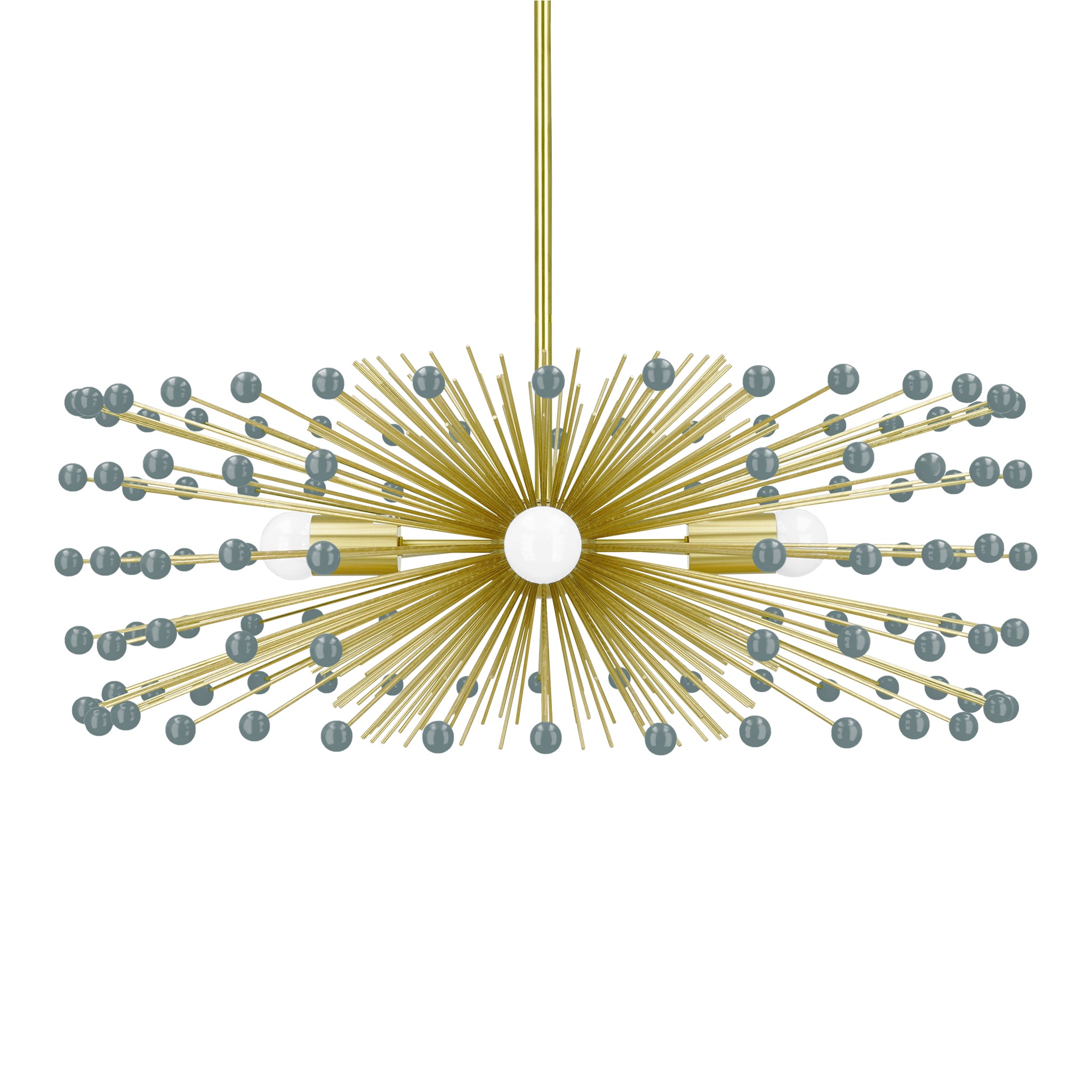 Brass and lagoon color Beaded Urchin chandelier 27" Dutton Brown lighting