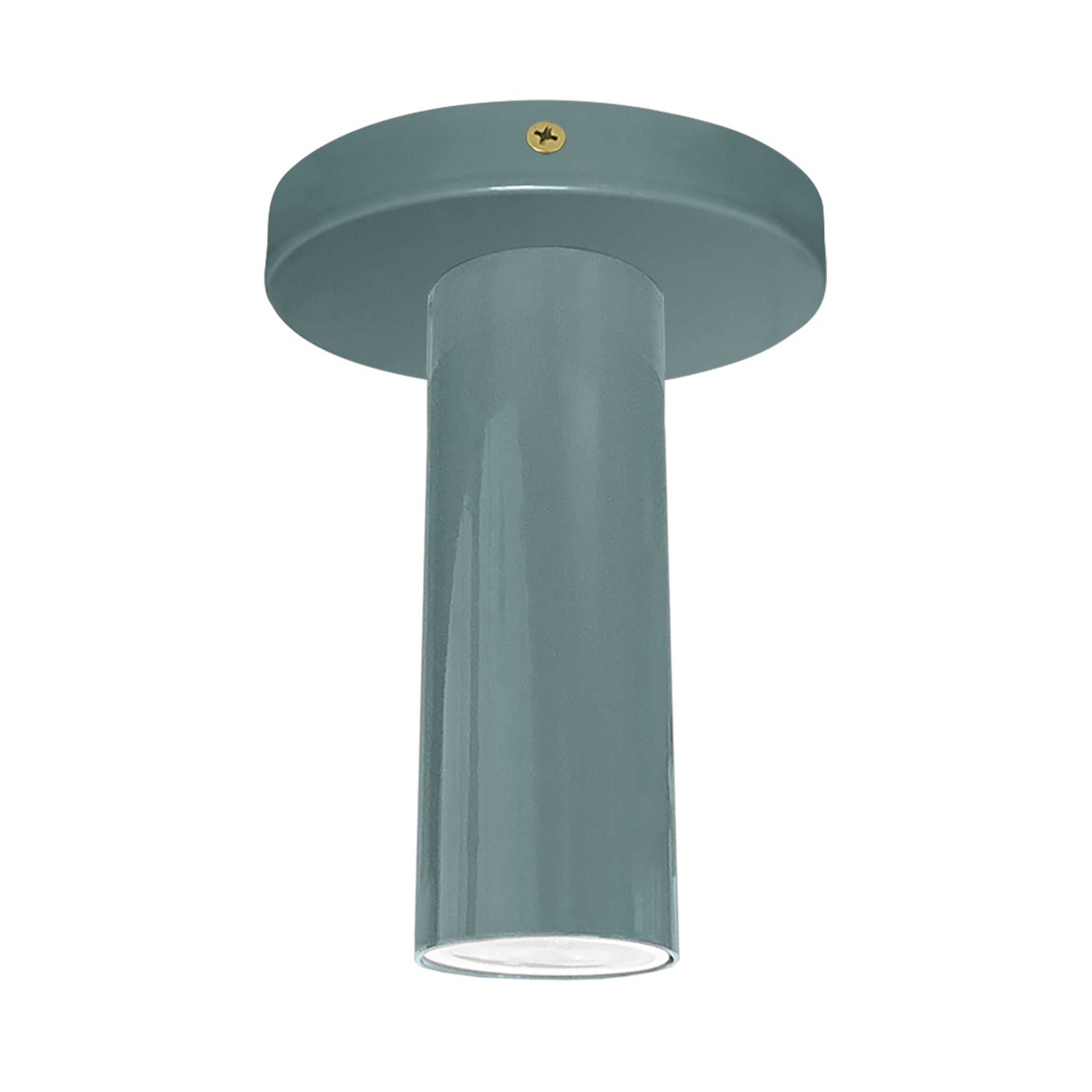 Brass and lagoon color Reader flush mount Dutton Brown lighting