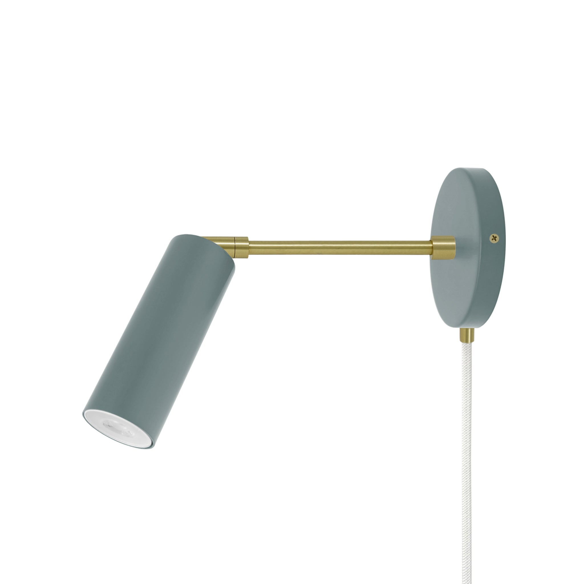 Brass and lagoon color Reader plug-in sconce 6" arm Dutton Brown lighting