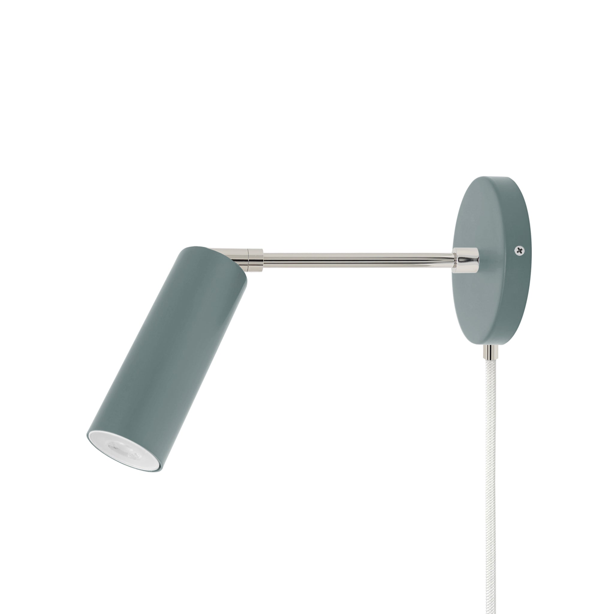 Nickel and python green color Reader plug-in sconce 6" arm Dutton Brown lighting