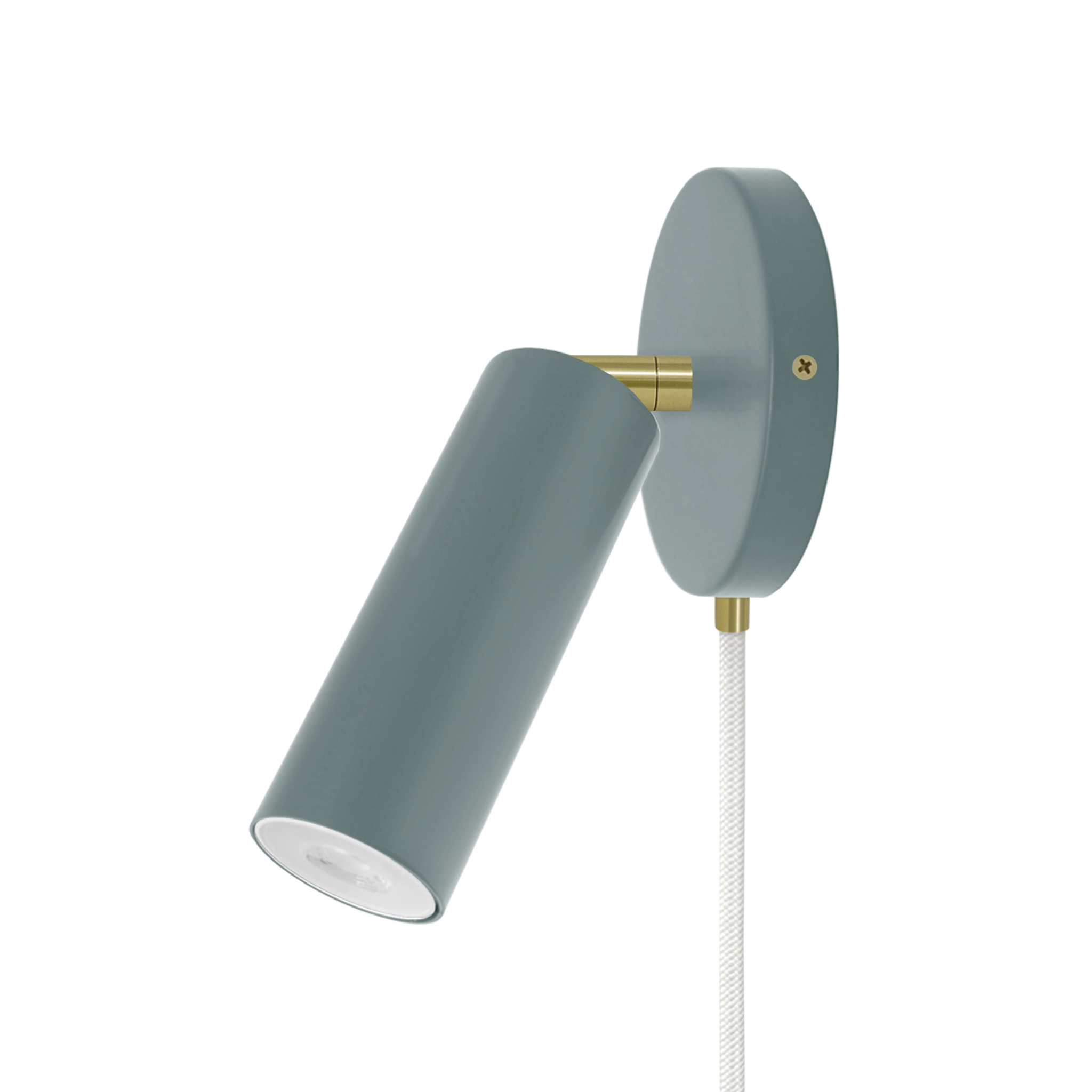 Brass and lagoon color Reader plug-in sconce no arm Dutton Brown lighting