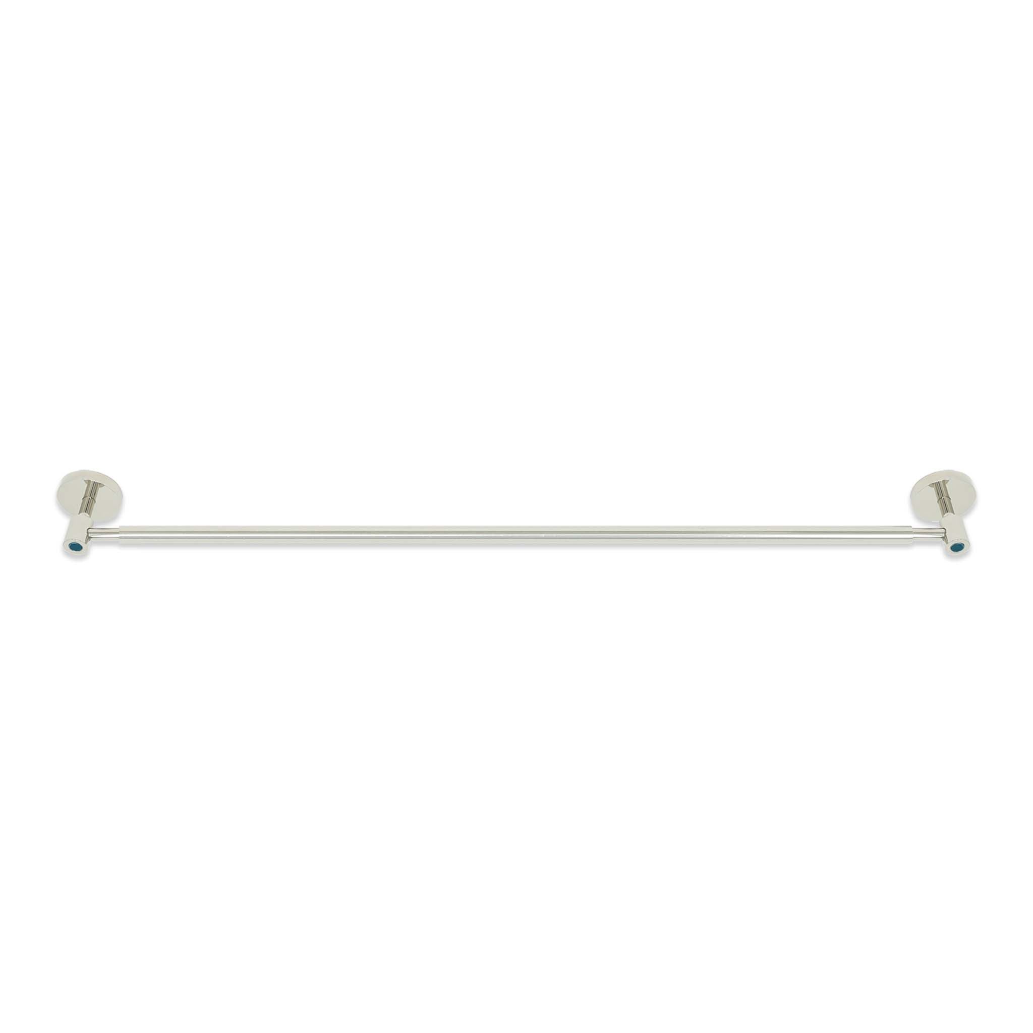 Nickel and slate blue color Head towel bar 24" Dutton Brown hardware