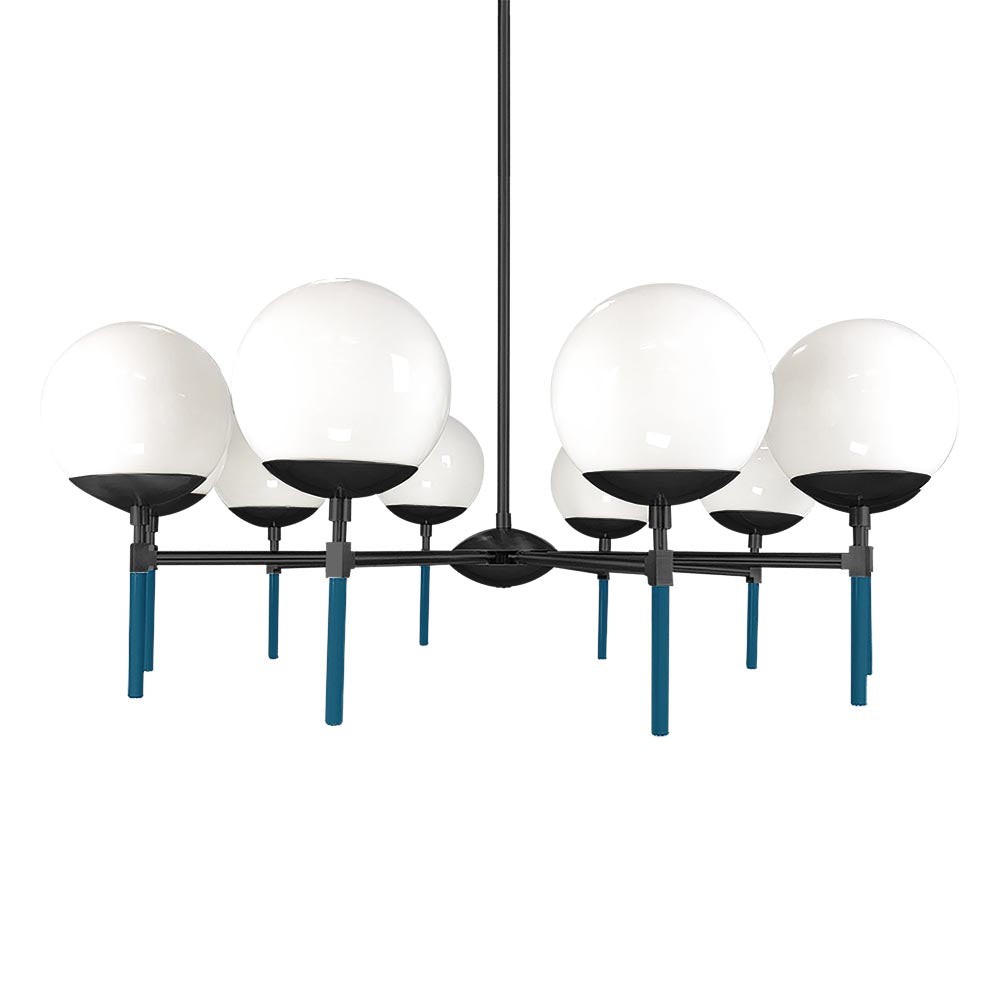 Black and slate blue color Lolli chandelier 36" Dutton Brown lighting