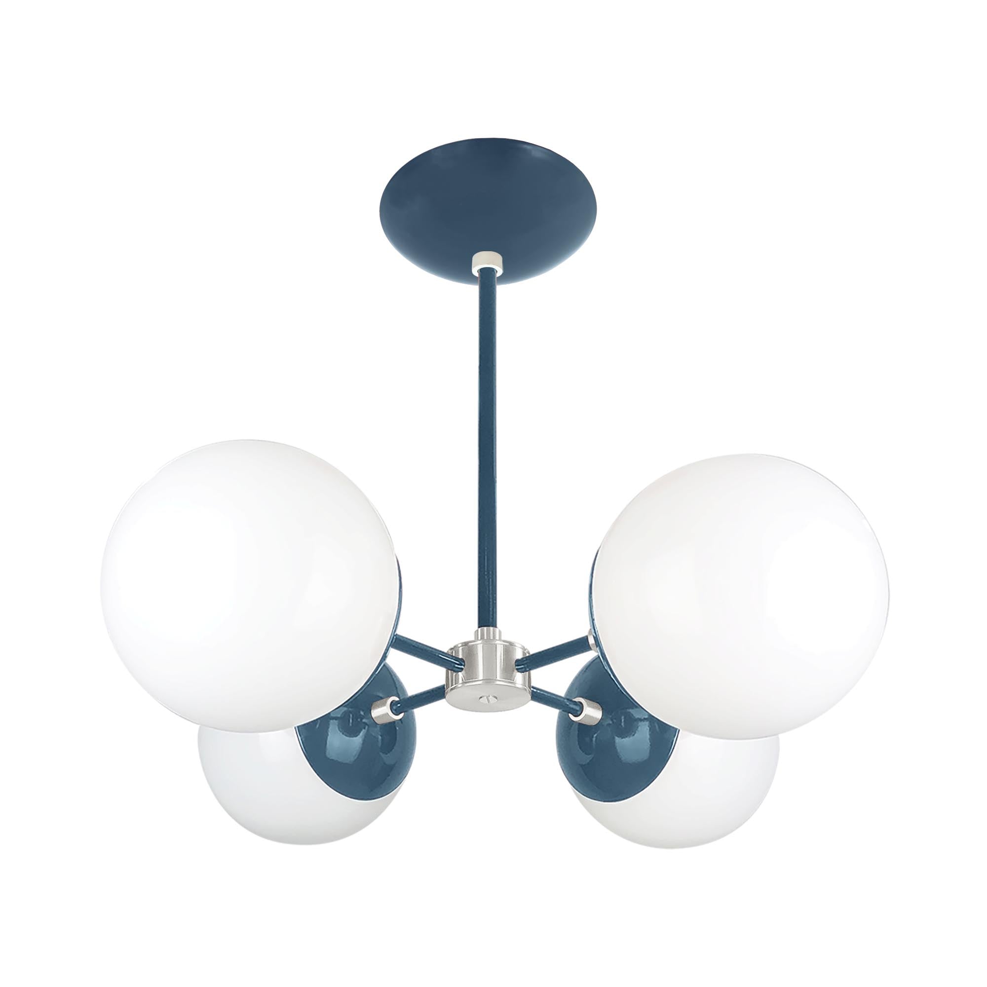 Nickel and slate blue color Orbi chandelier Dutton Brown lighting
