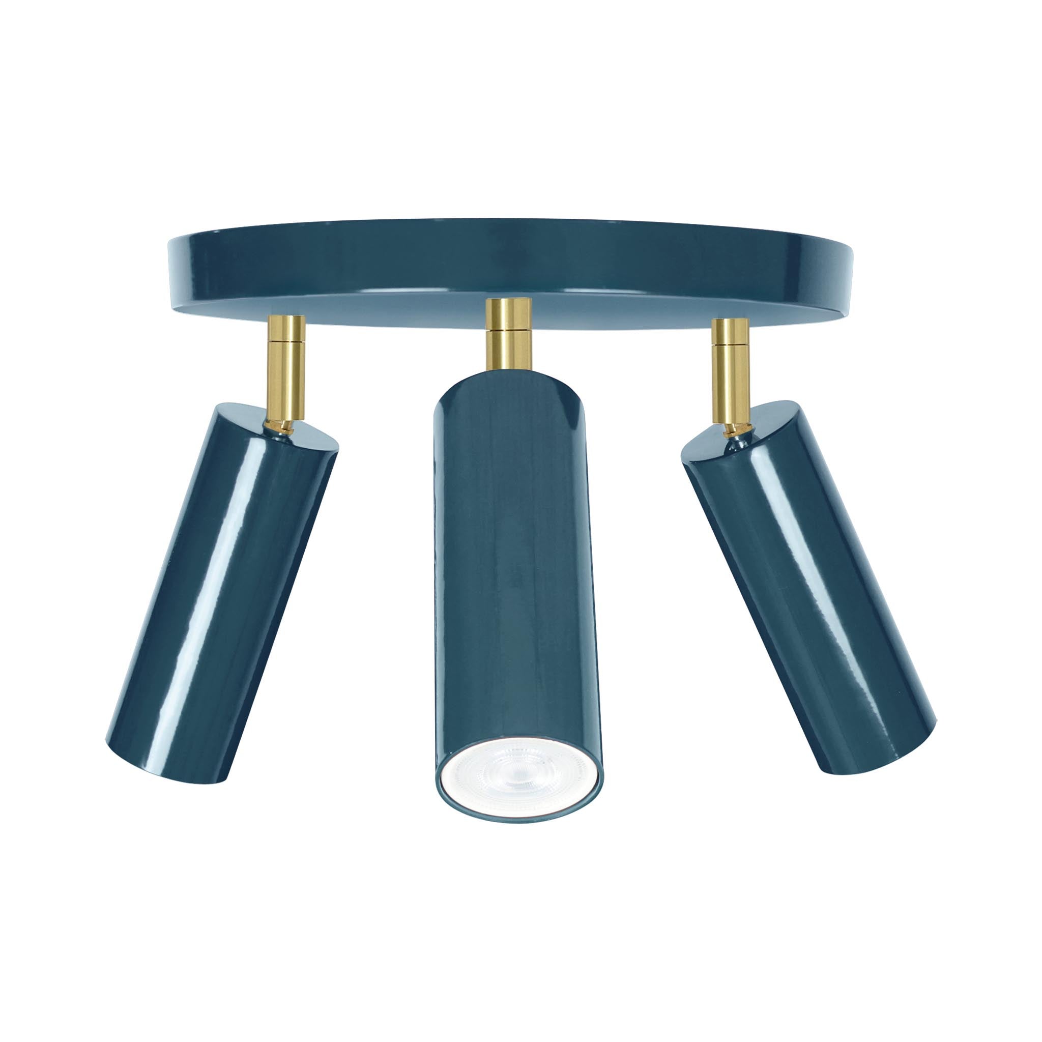 Brass and slate blue color Pose flush mount Dutton Brown lighting