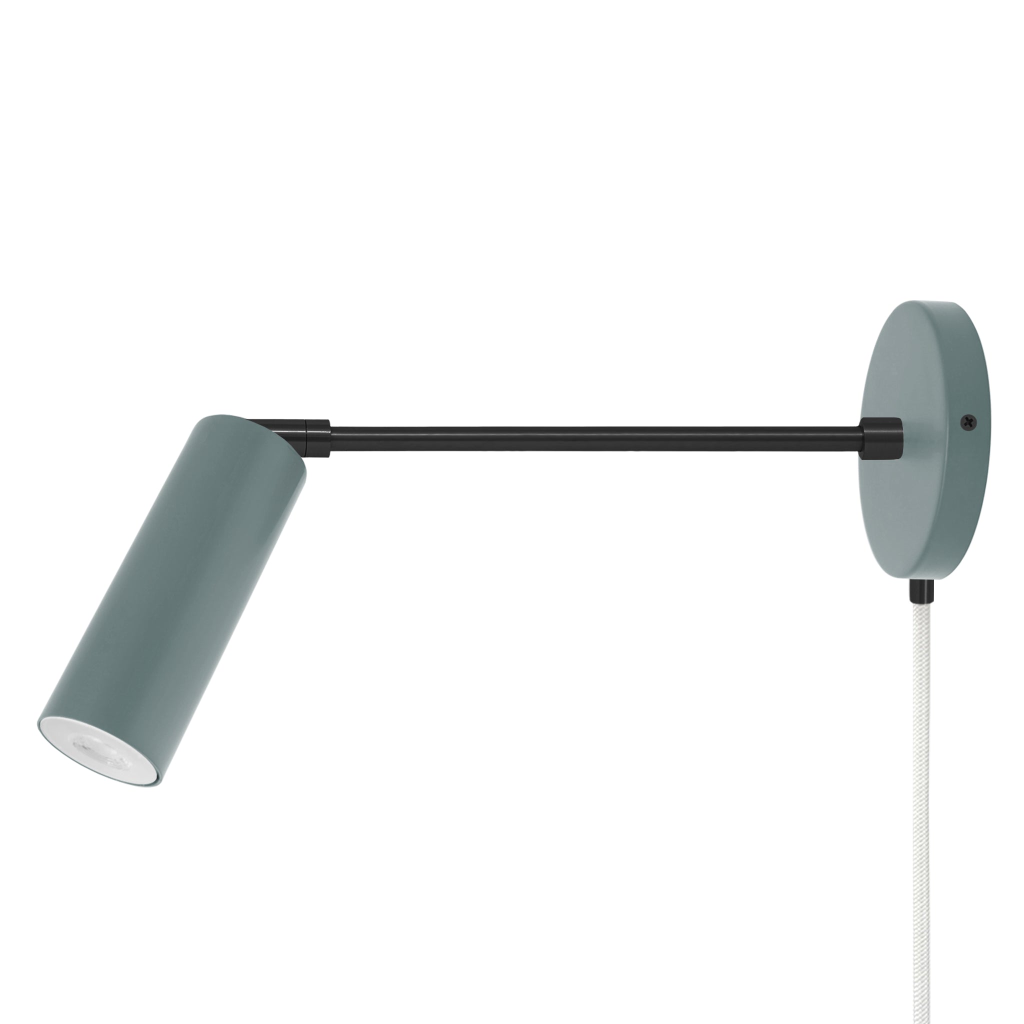 Black and cobalt color Reader plug-in sconce 10" arm Dutton Brown lighting