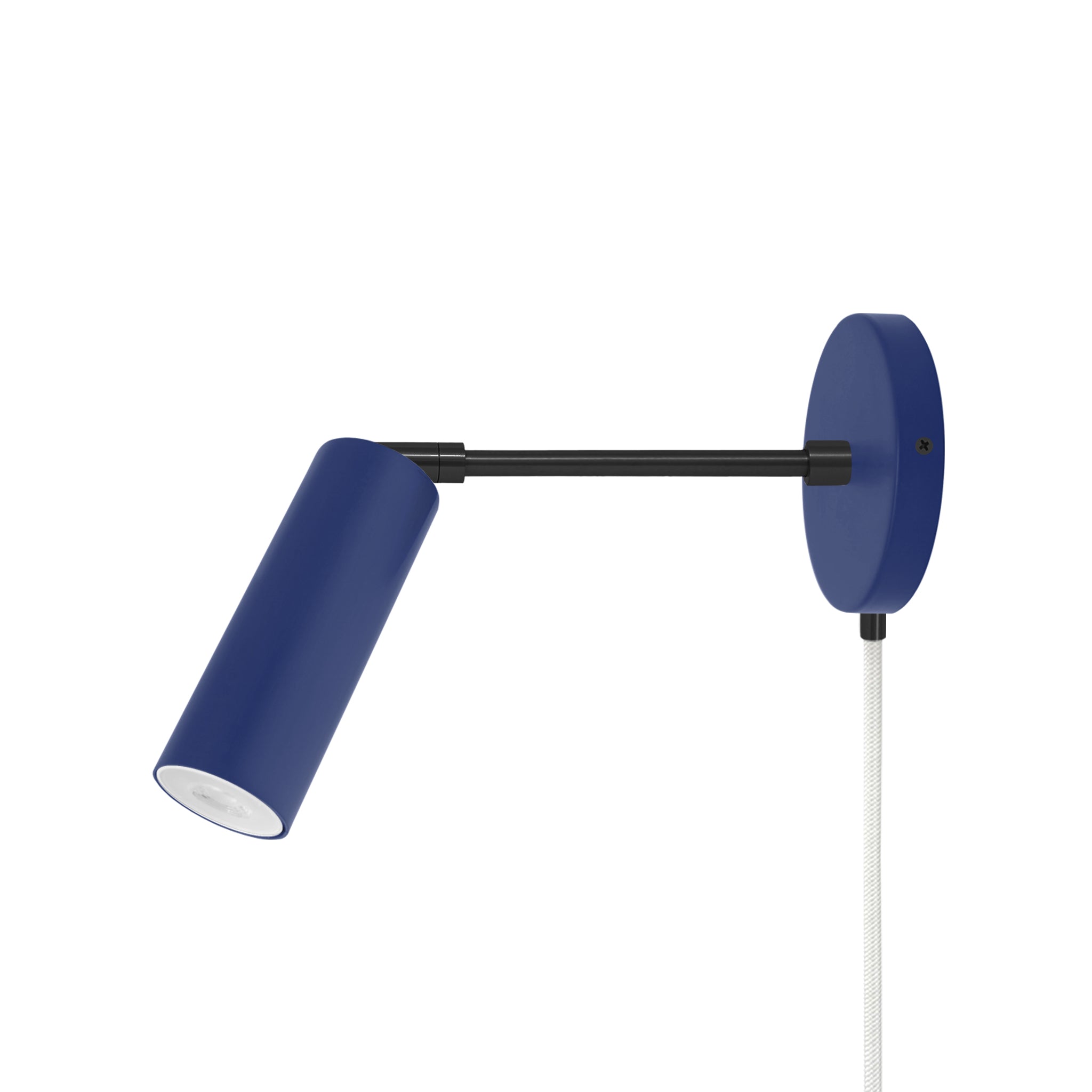 Black and cobalt color Reader plug-in sconce 6" arm Dutton Brown lighting