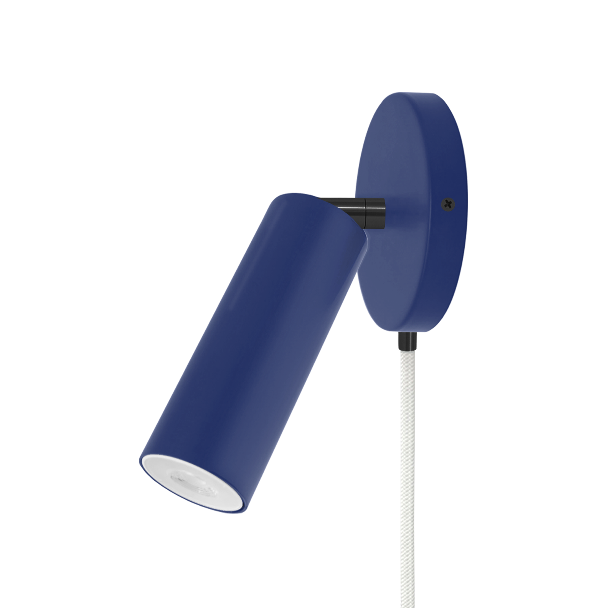 Black and cobalt color Reader plug-in sconce no arm Dutton Brown lighting