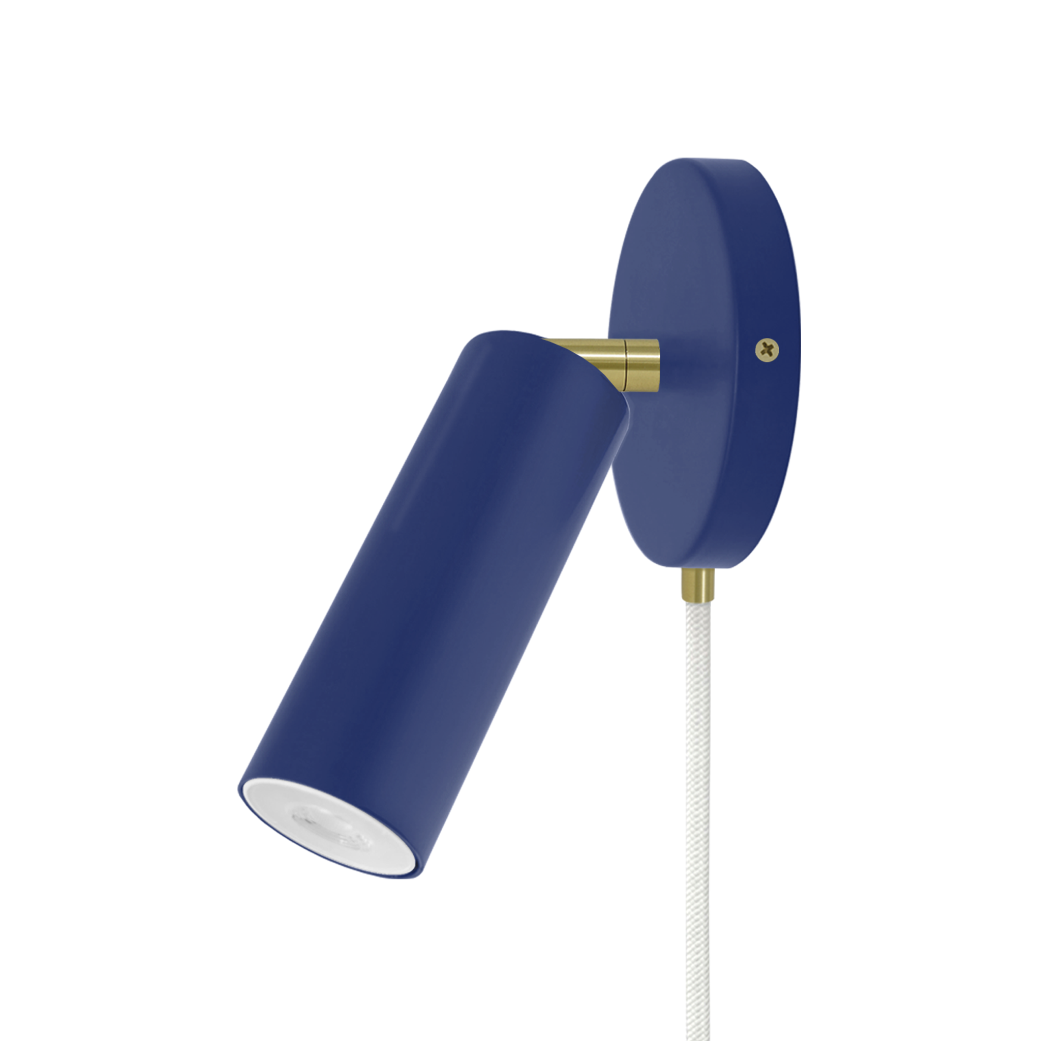 Brass and cobalt color Reader plug-in sconce no arm Dutton Brown lighting