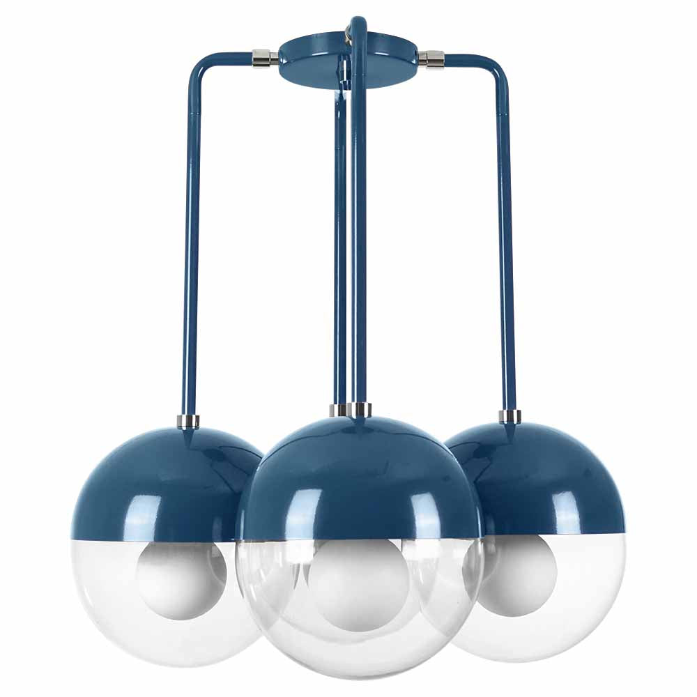 Nickel and slate blue color Tetra chandelier Dutton Brown lighting