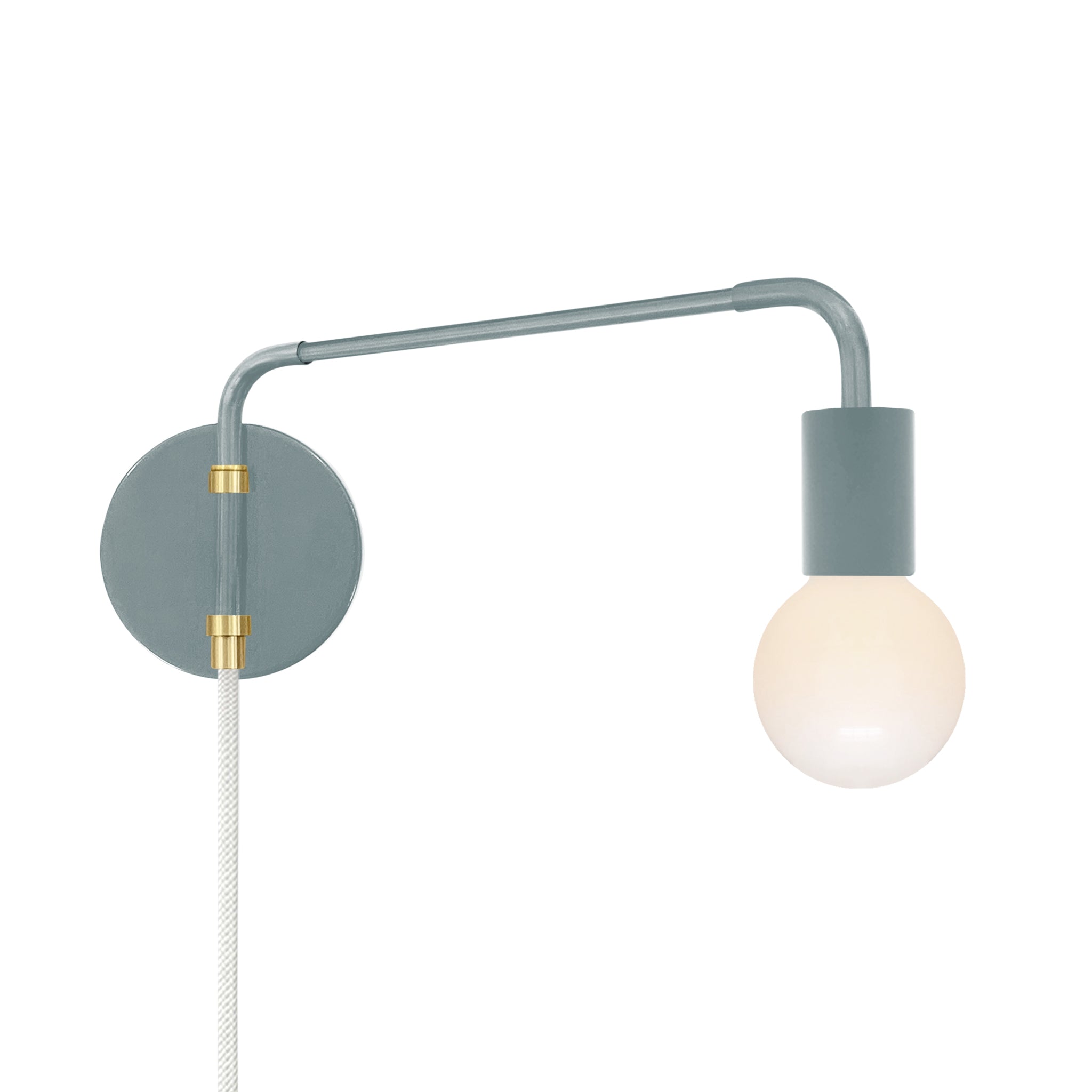 Brass and lagoon color Sway plug-in sconce Dutton Brown lighting