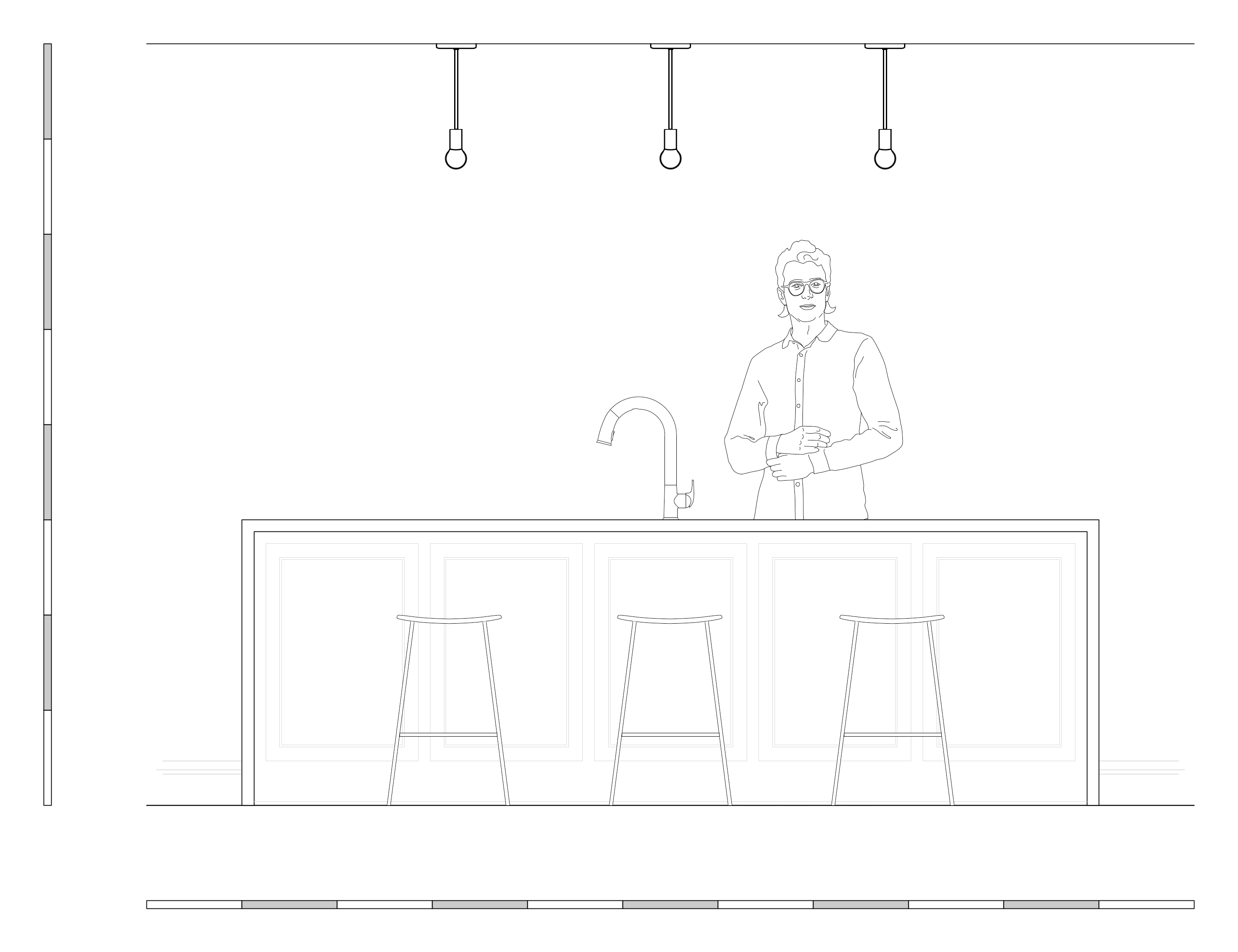 Elevation drawing color Twink pendant Dutton Brown lighting