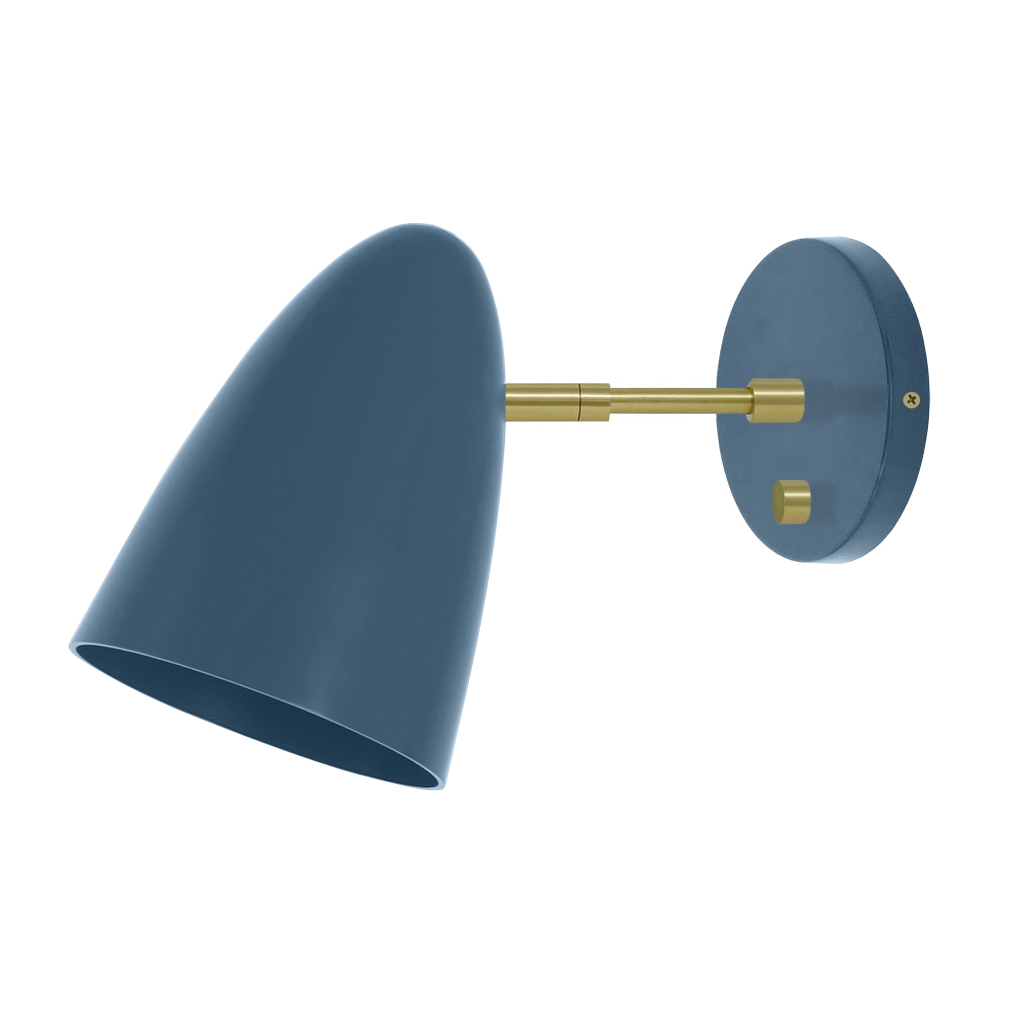 Brass and slate blue color Boom sconce 3" arm Dutton Brown lighting