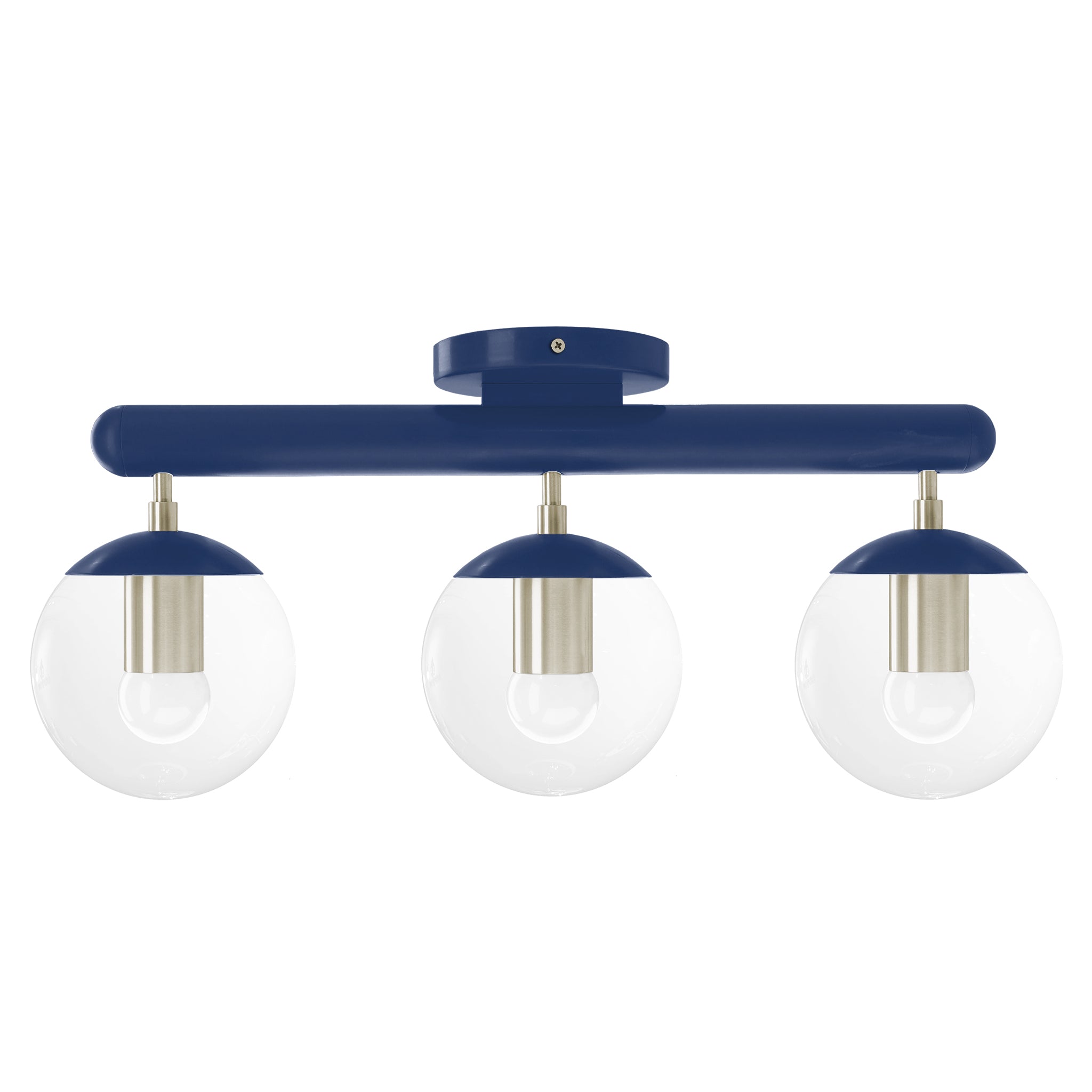 Nickel and cobalt color Icon 3 flush mount Dutton Brown lighting