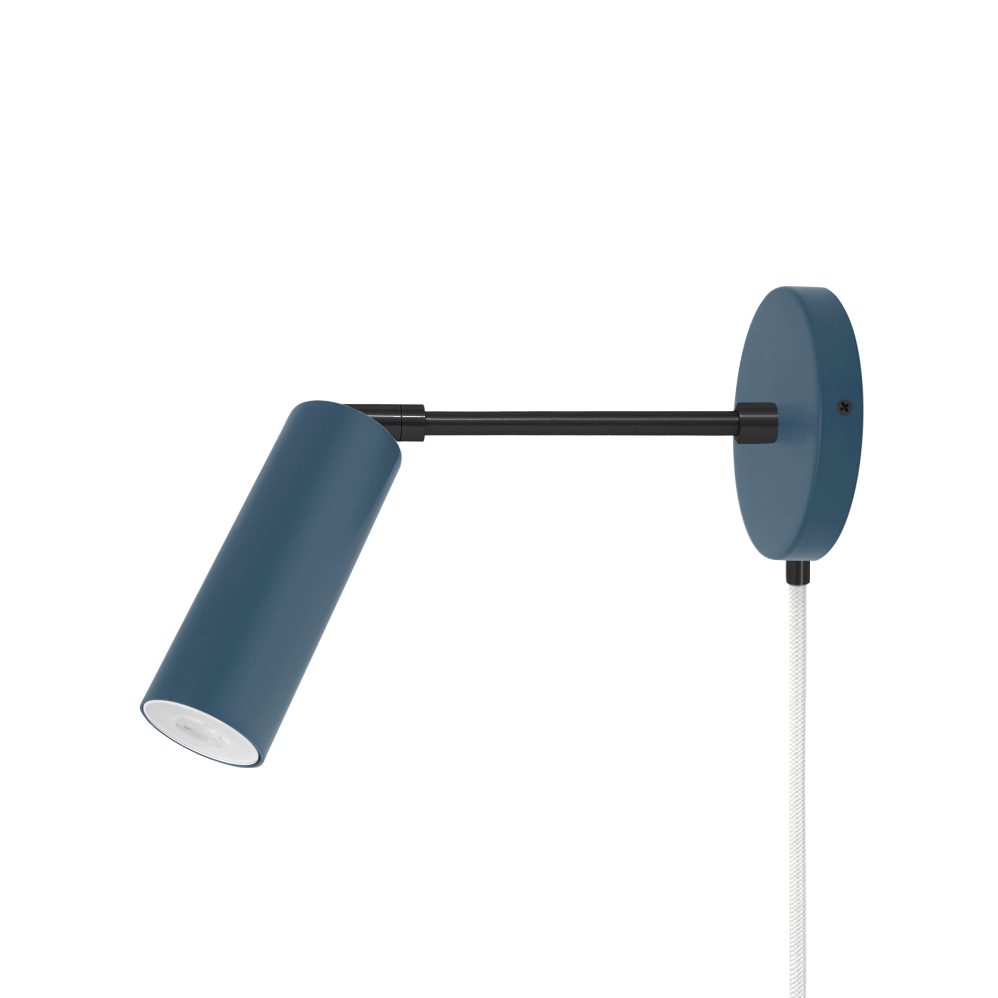 Black and slate blue color Reader plug-in sconce 6" arm Dutton Brown lighting