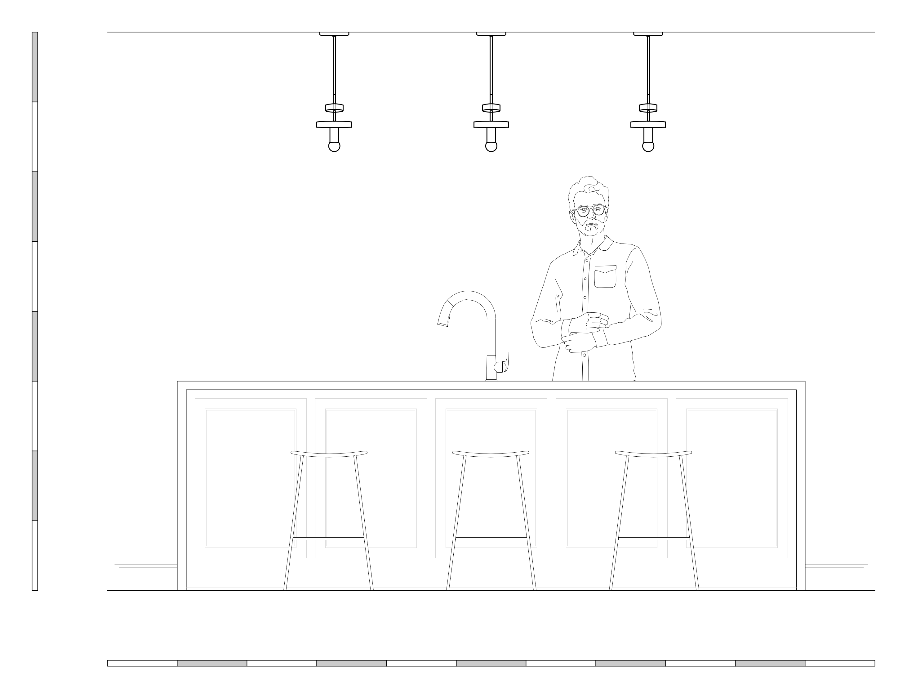 Elevation drawing Bling pendant Dutton Brown lighting