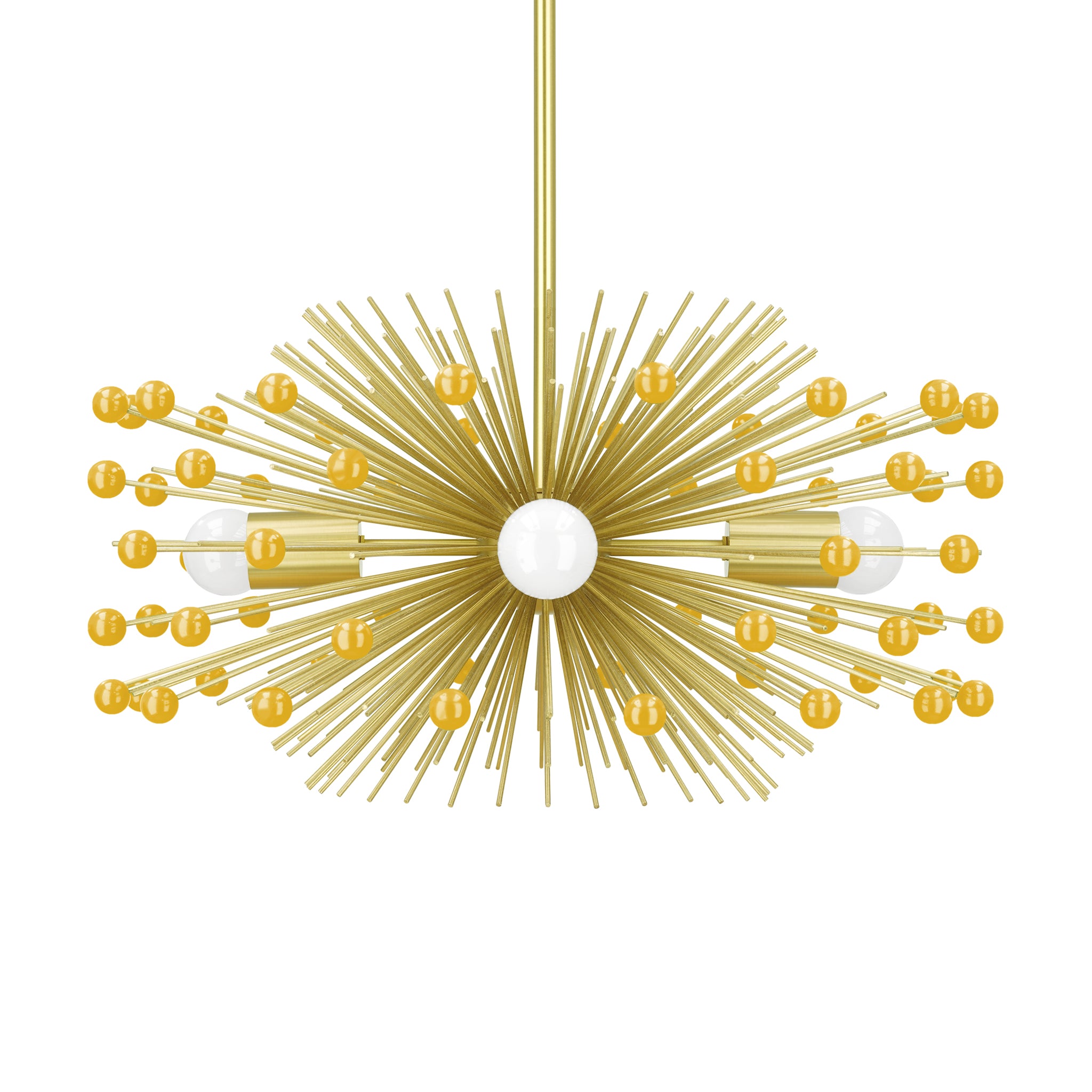 Brass and ochre color beaded Urchin chandelier 20" Dutton Brown lighting