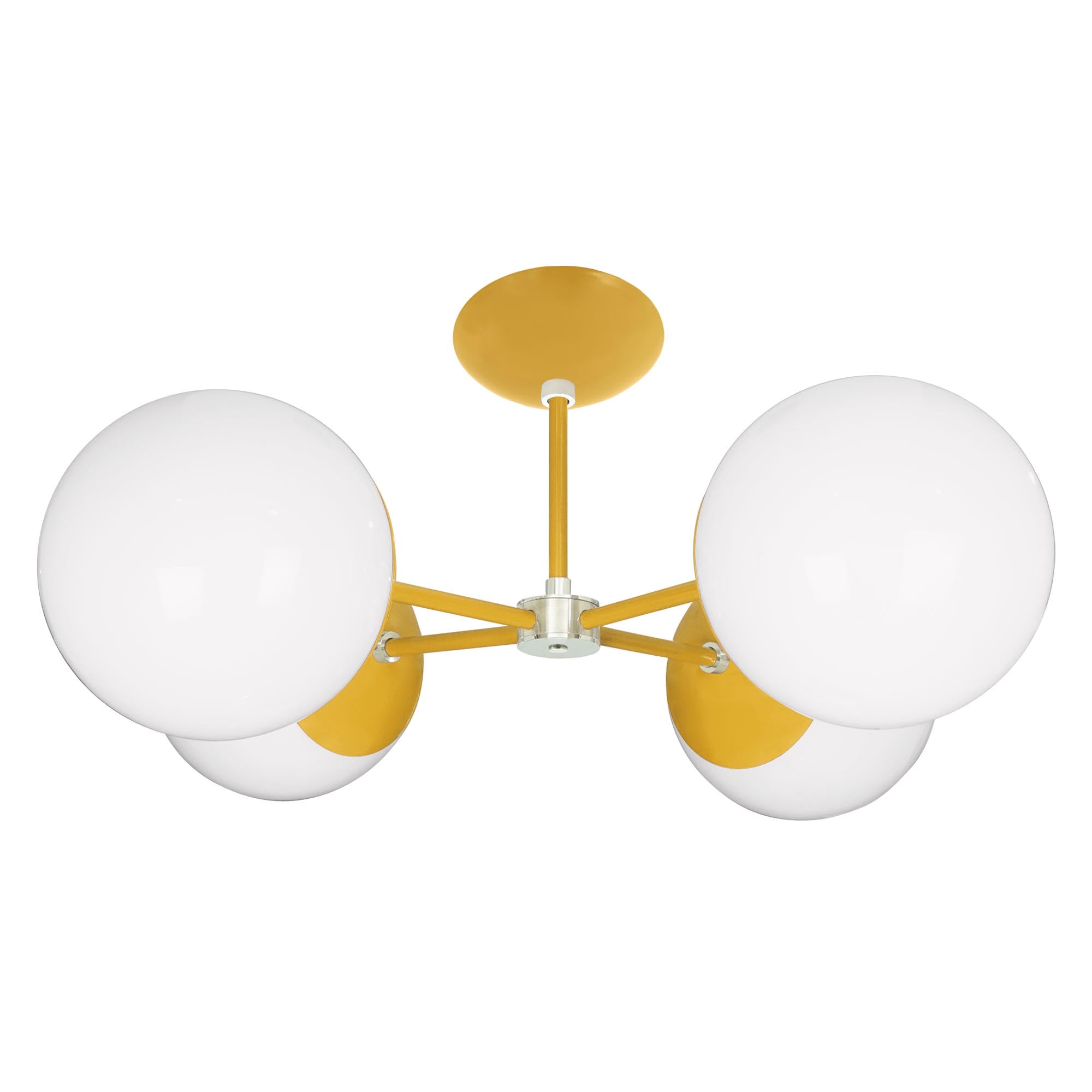 Nickel and ochre color Big Orbi flush mount Dutton Brown lighting