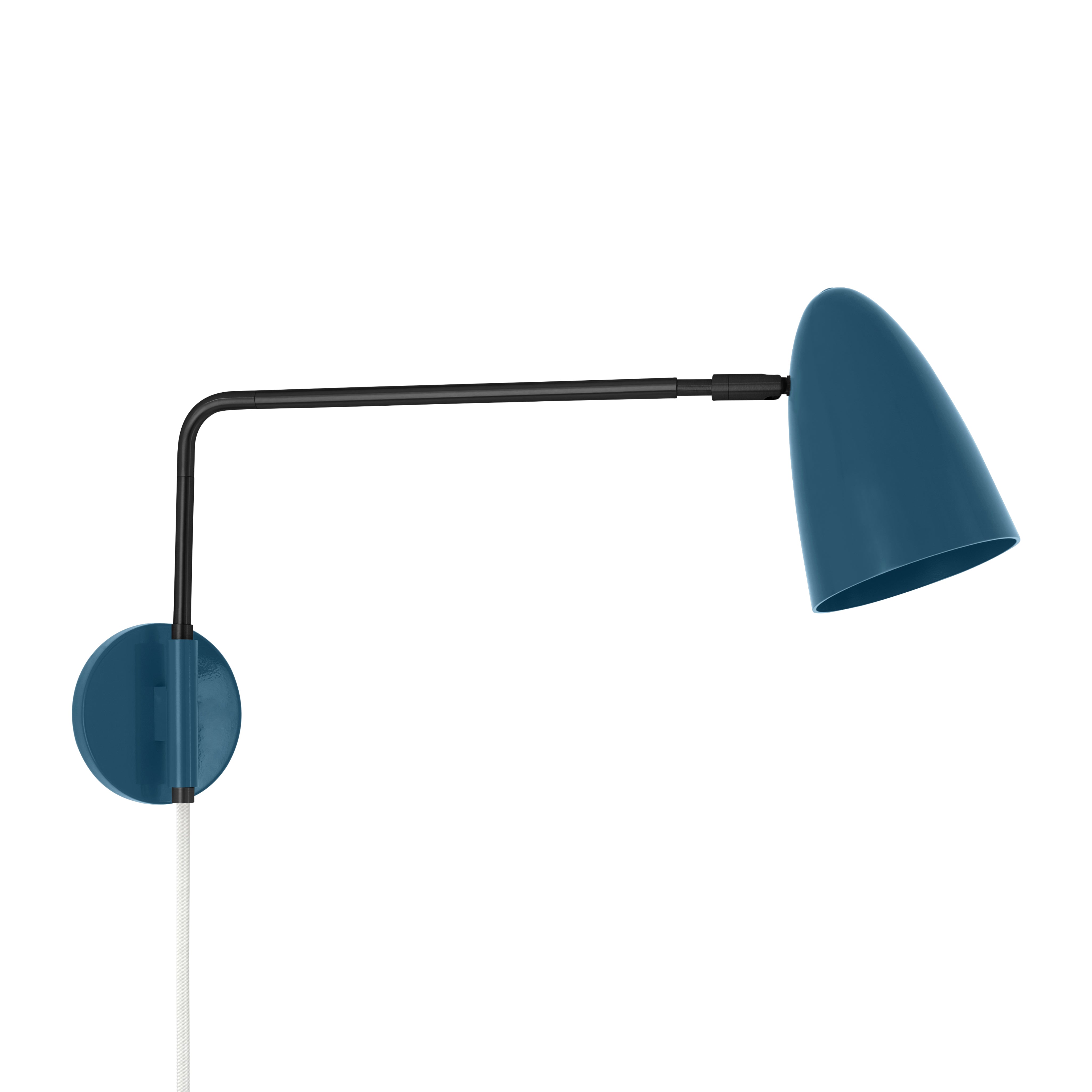Black and slate blue color Boom Swing Arm plug-in sconce Dutton Brown lighting