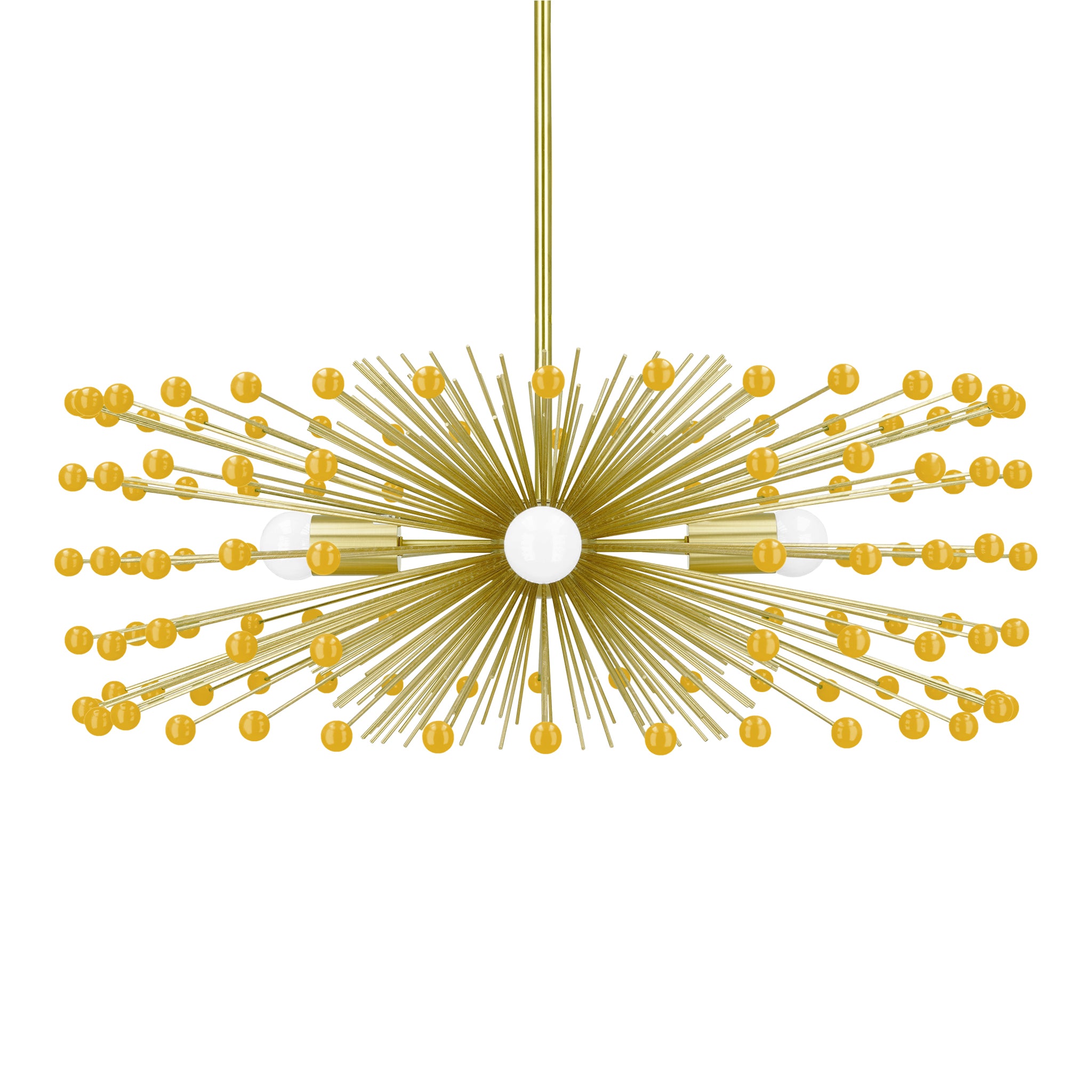 Brass and ochre color Beaded Urchin chandelier 27" Dutton Brown lighting