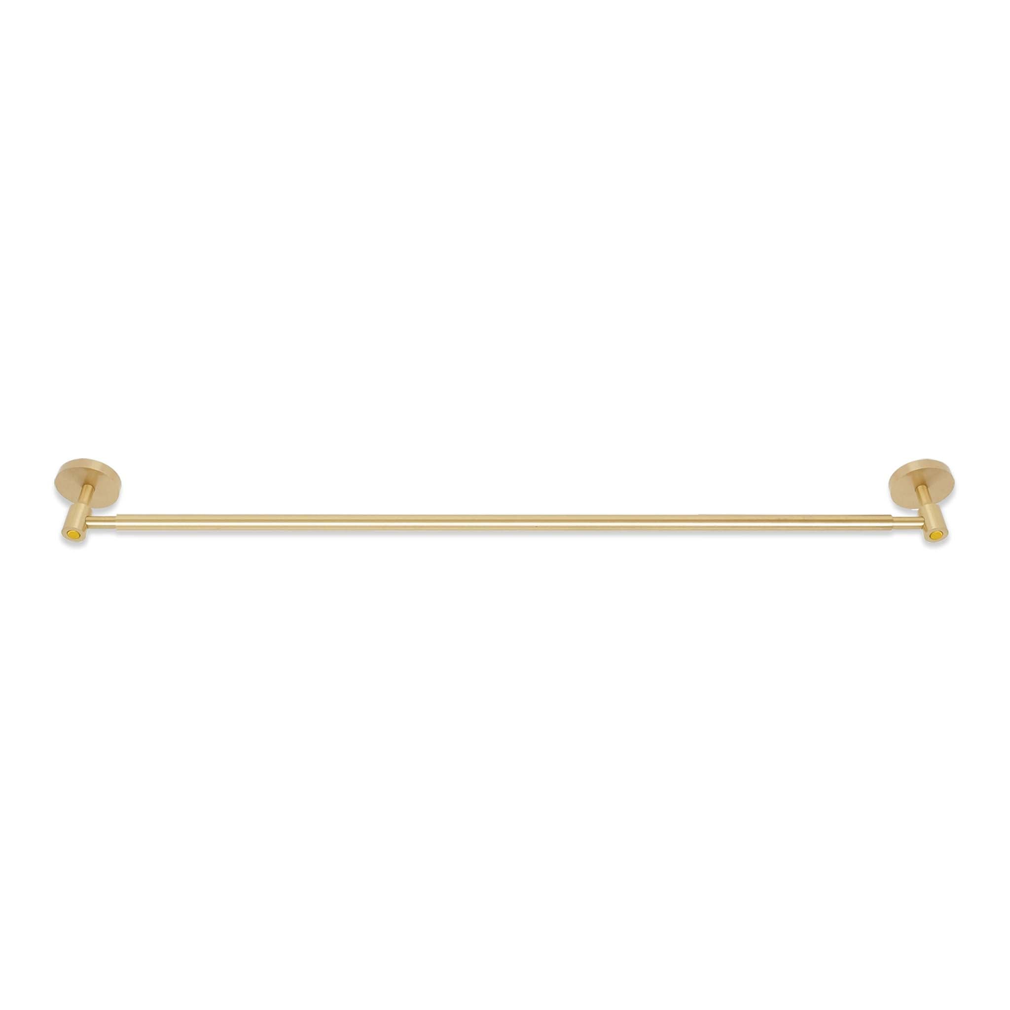 Brass and ochre color Head towel bar 24" Dutton Brown hardware
