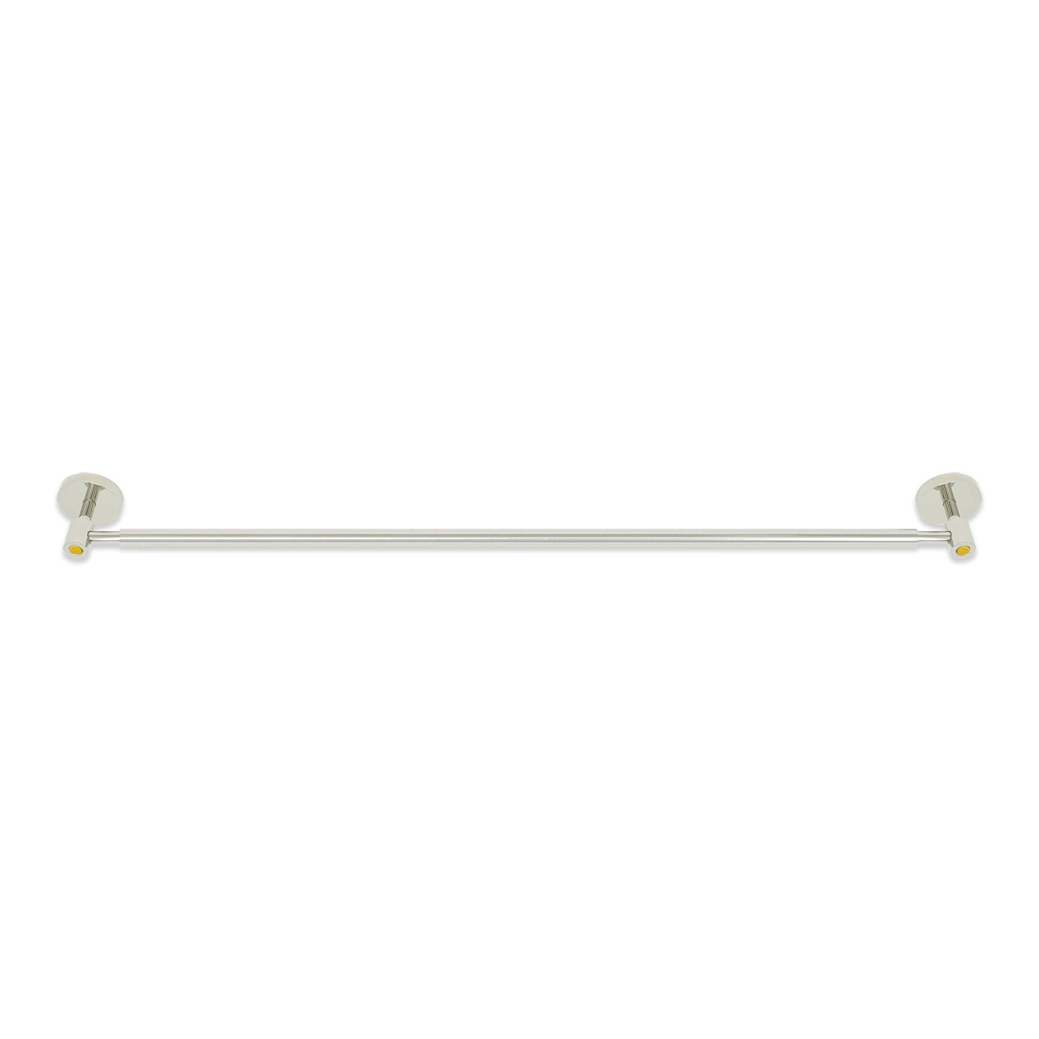 Nickel and ochre color Head towel bar 24" Dutton Brown hardware