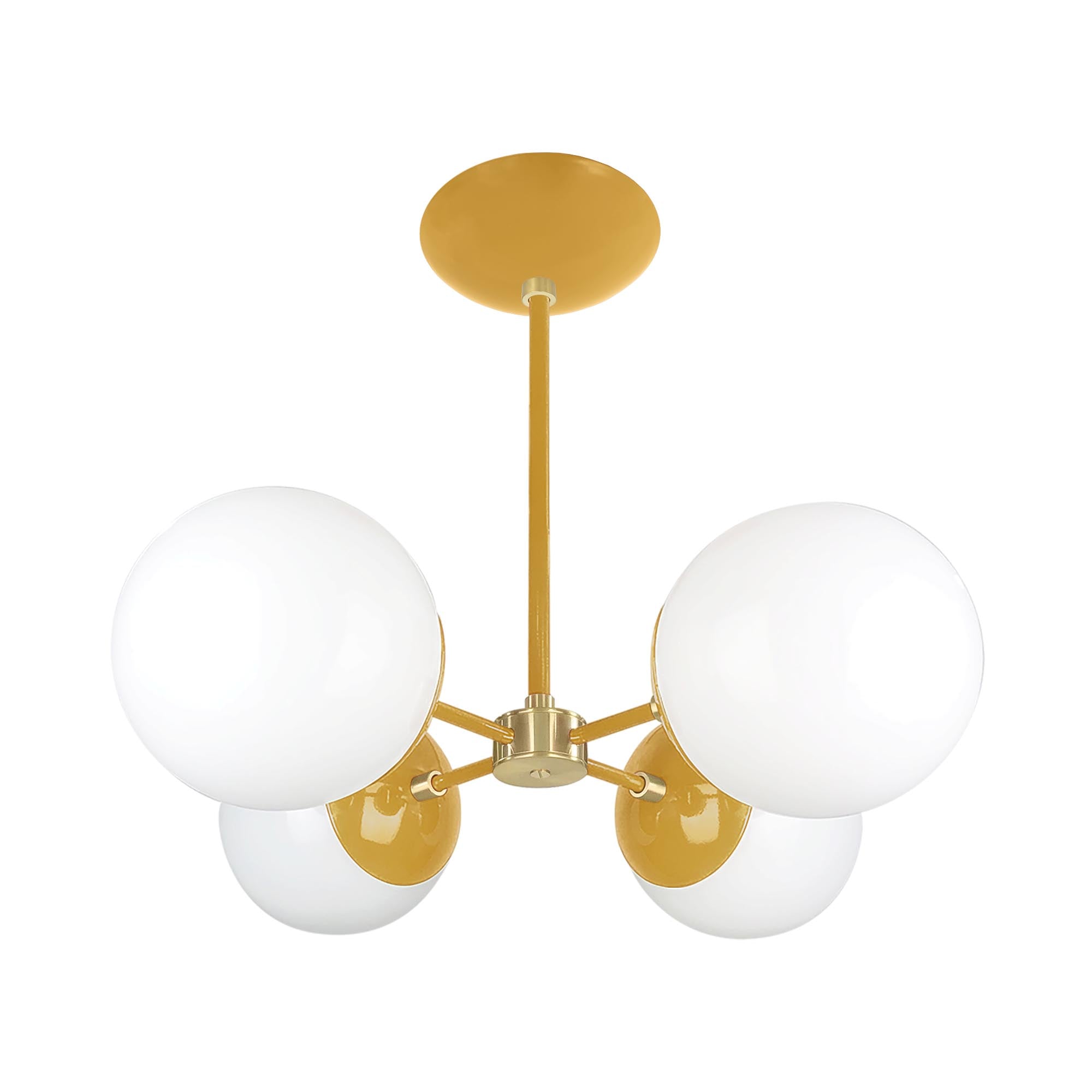 Brass and ochre color Orbi chandelier Dutton Brown lighting
