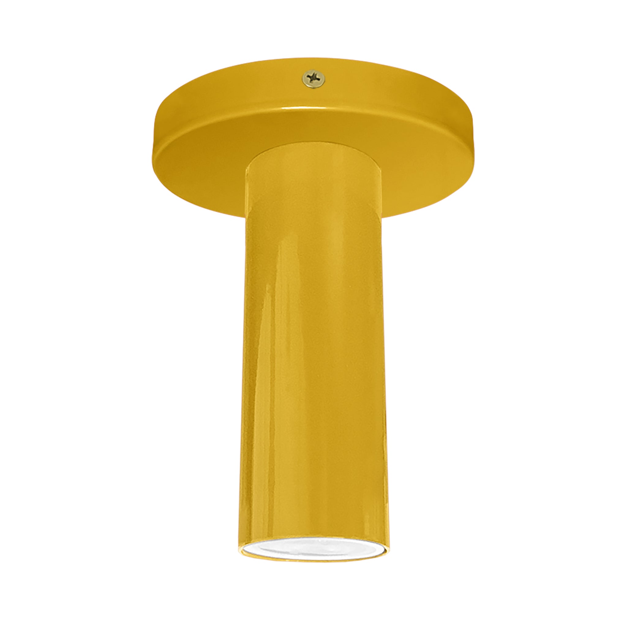 Brass and ochre color Reader flush mount Dutton Brown lighting