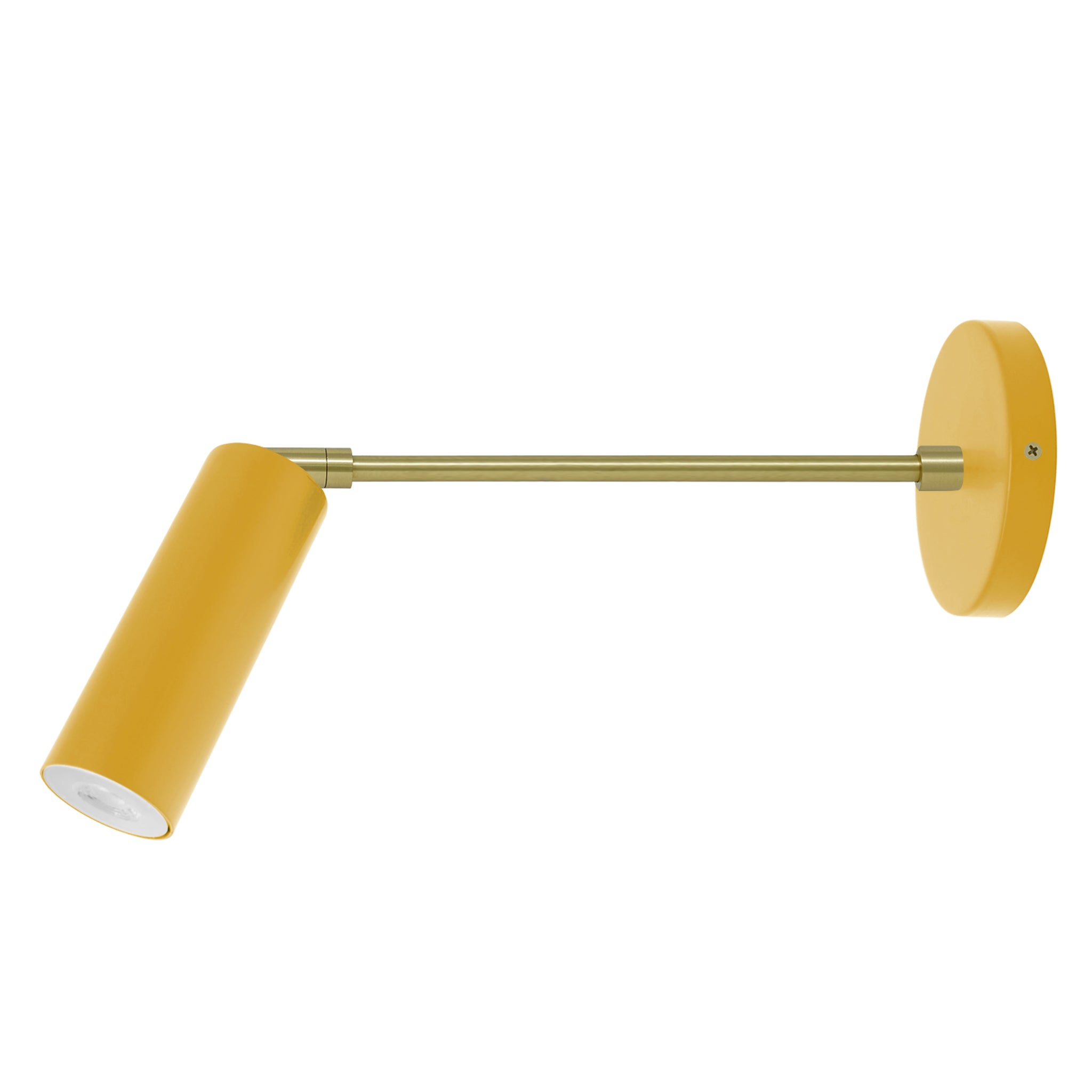 Brass and ochre color Reader sconce 10" arm Dutton Brown lighting